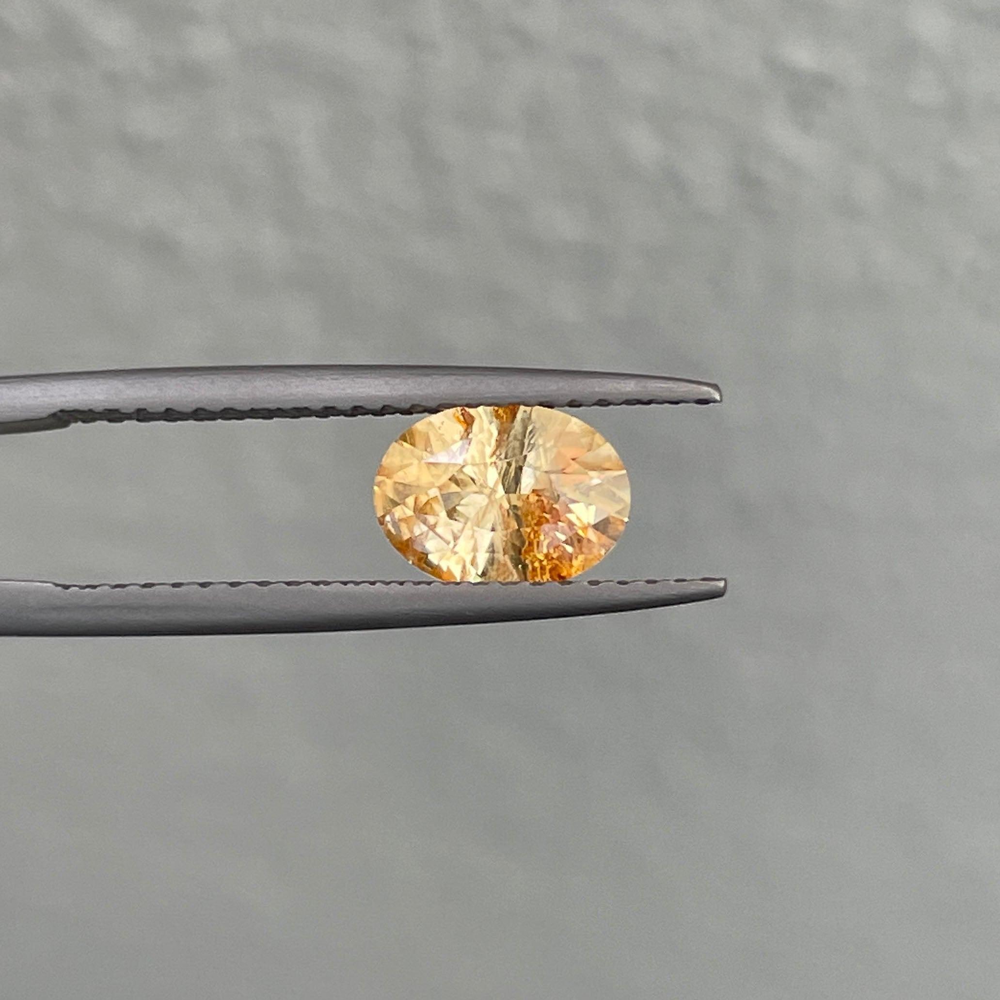 This 1.17 carat yellow Sapphire is well cut to bring out the best colour and lustre, and has a perfect colour blend.