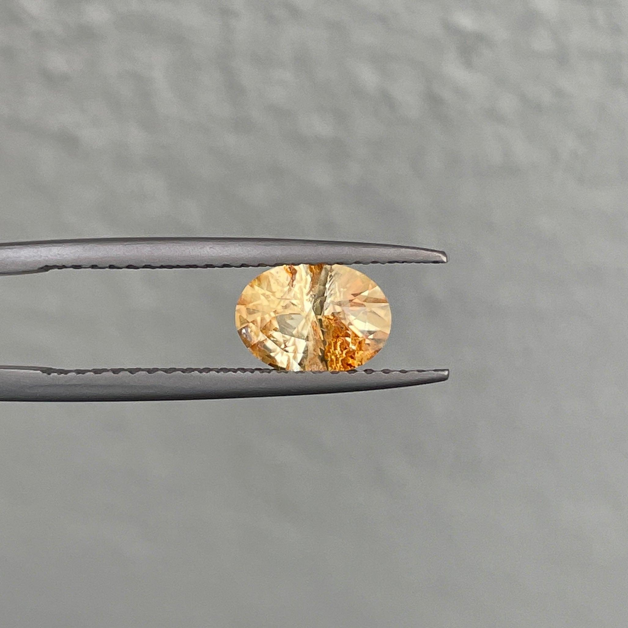 This 1.17 carat yellow Sapphire is well cut to bring out the best colour and lustre, and has a perfect colour blend.