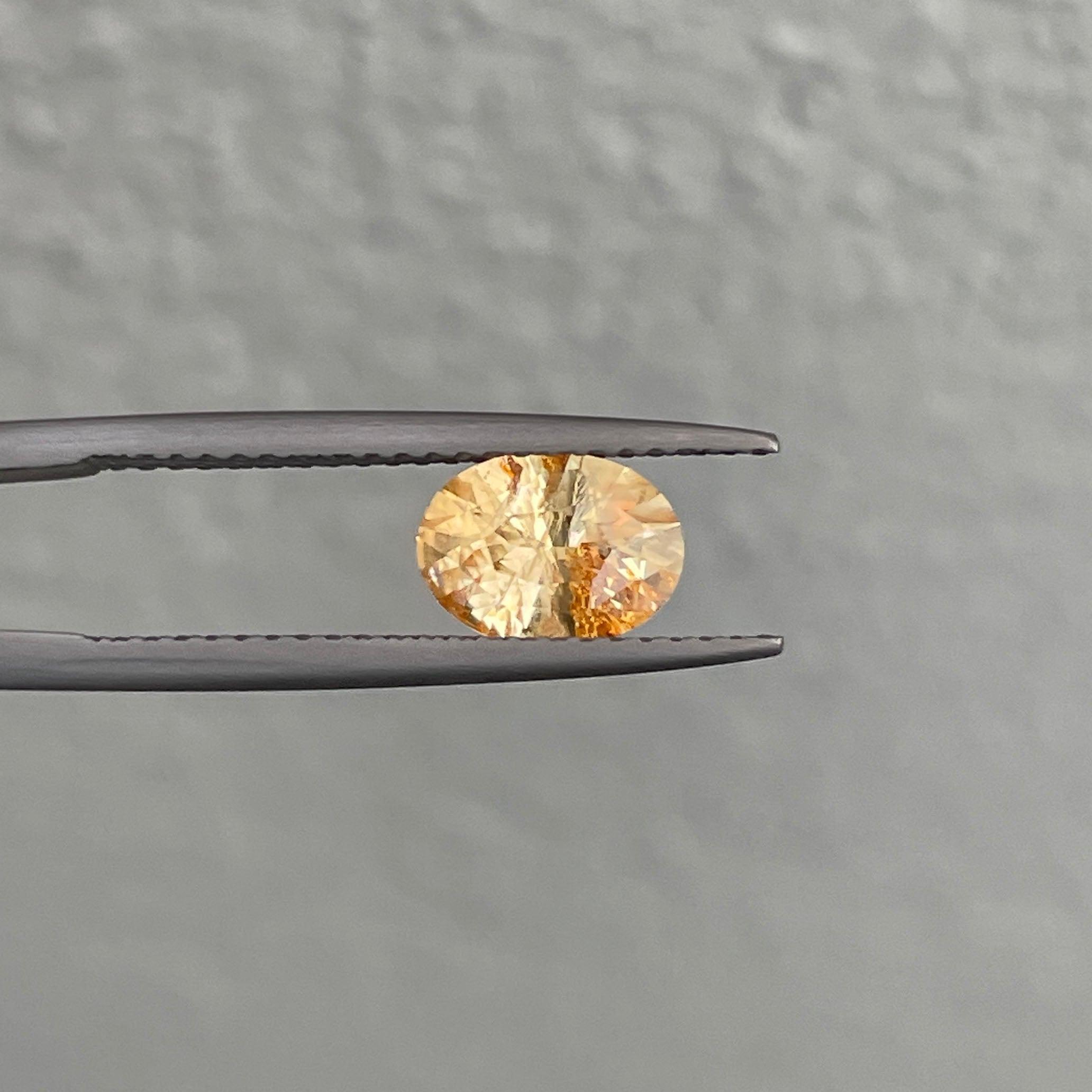 This 1.17 carat yellow Sapphire is well cut to bring out the best colour and lustre, and has a perfect colour blend.