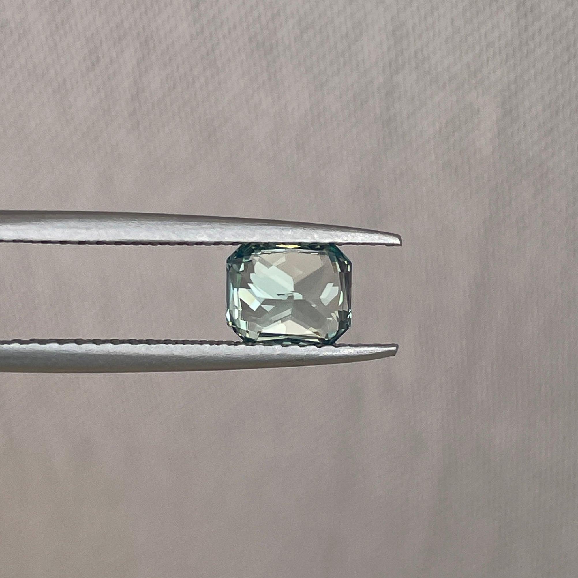 Radiant cut Greenish blue sapphire, 1.26 crt. - NASHGEMS