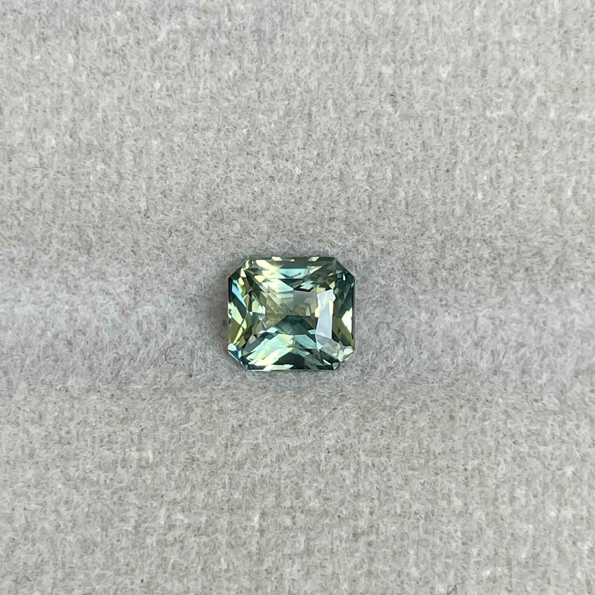 Radiant cut Greenish blue sapphire, 1.00 crt.