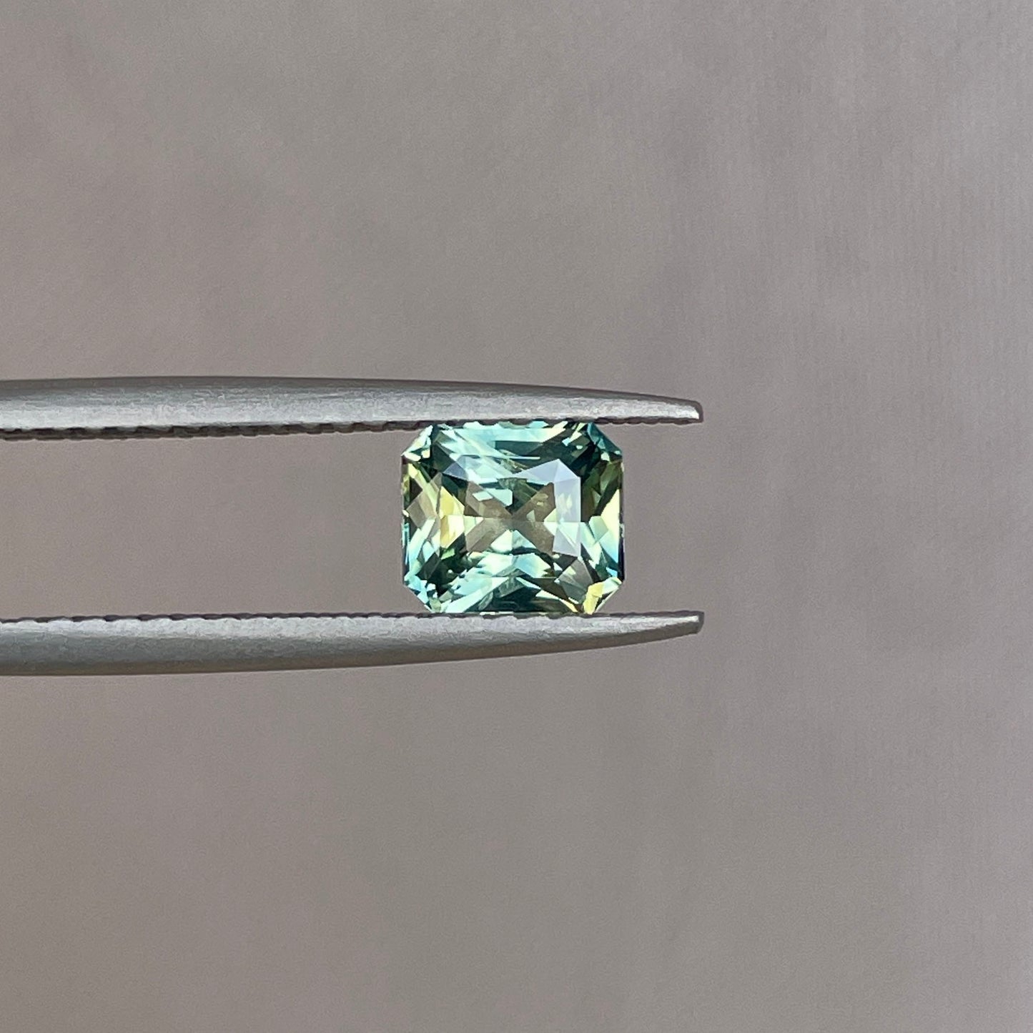 Radiant cut Greenish blue sapphire, 1.00 crt.