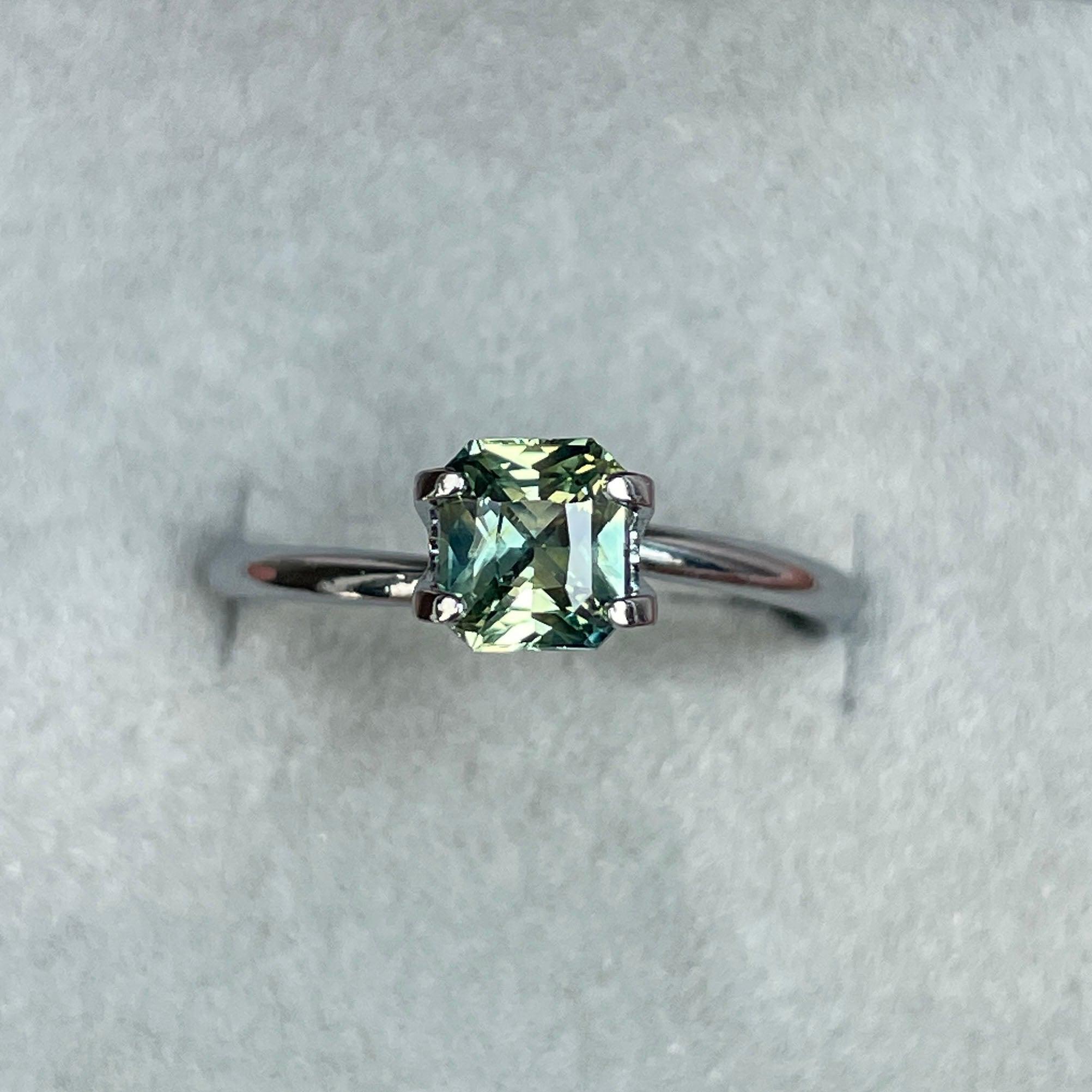 Radiant cut Greenish blue sapphire, 1.00 crt. - NASHGEMS