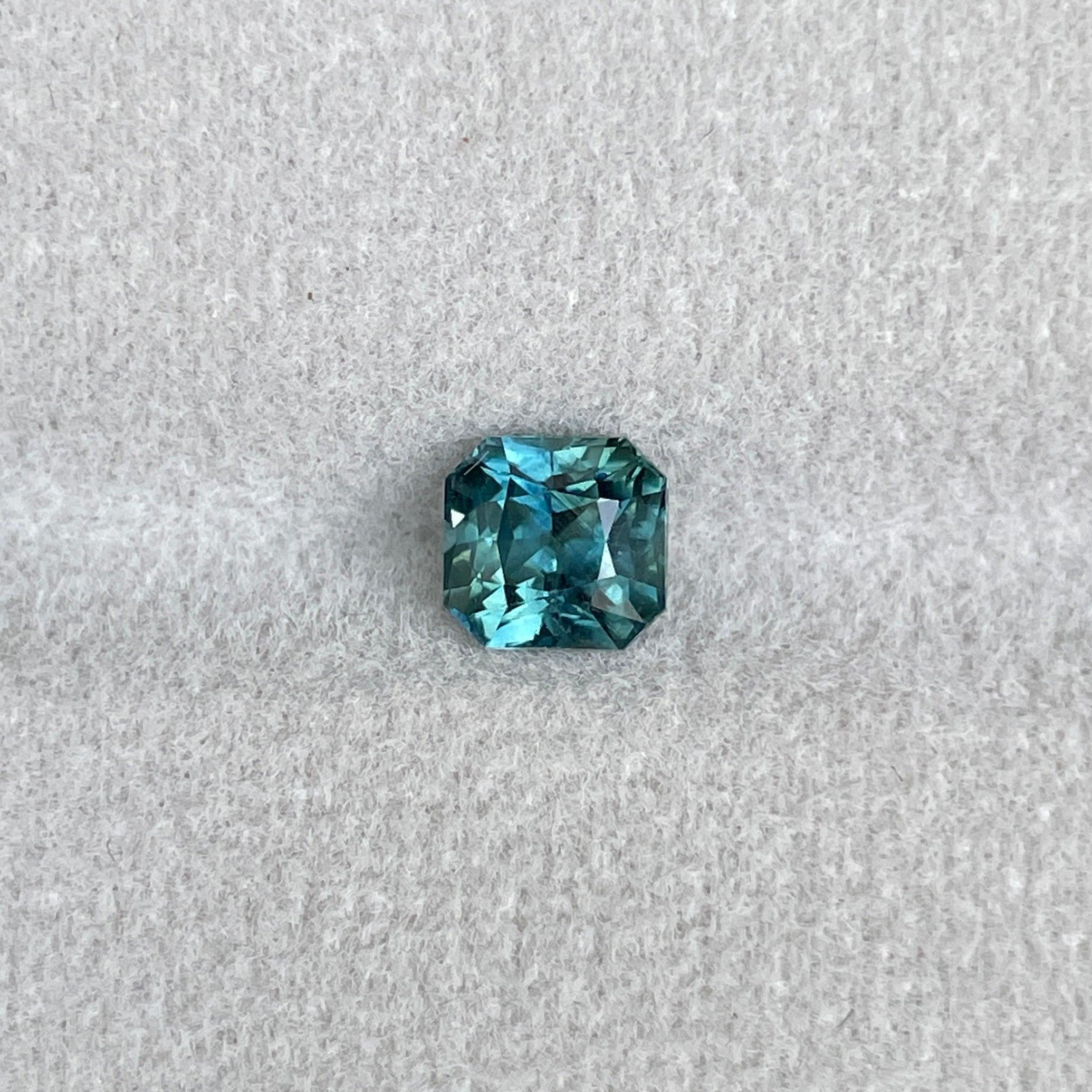 Natural Blue Green Sapphire Radiant Cut 1.43 Carat