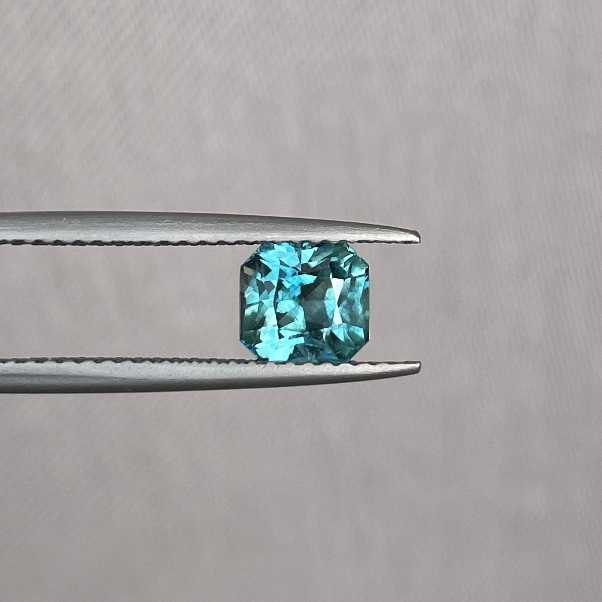 Natural Blue Green Sapphire Radiant Cut 1.43 Carat