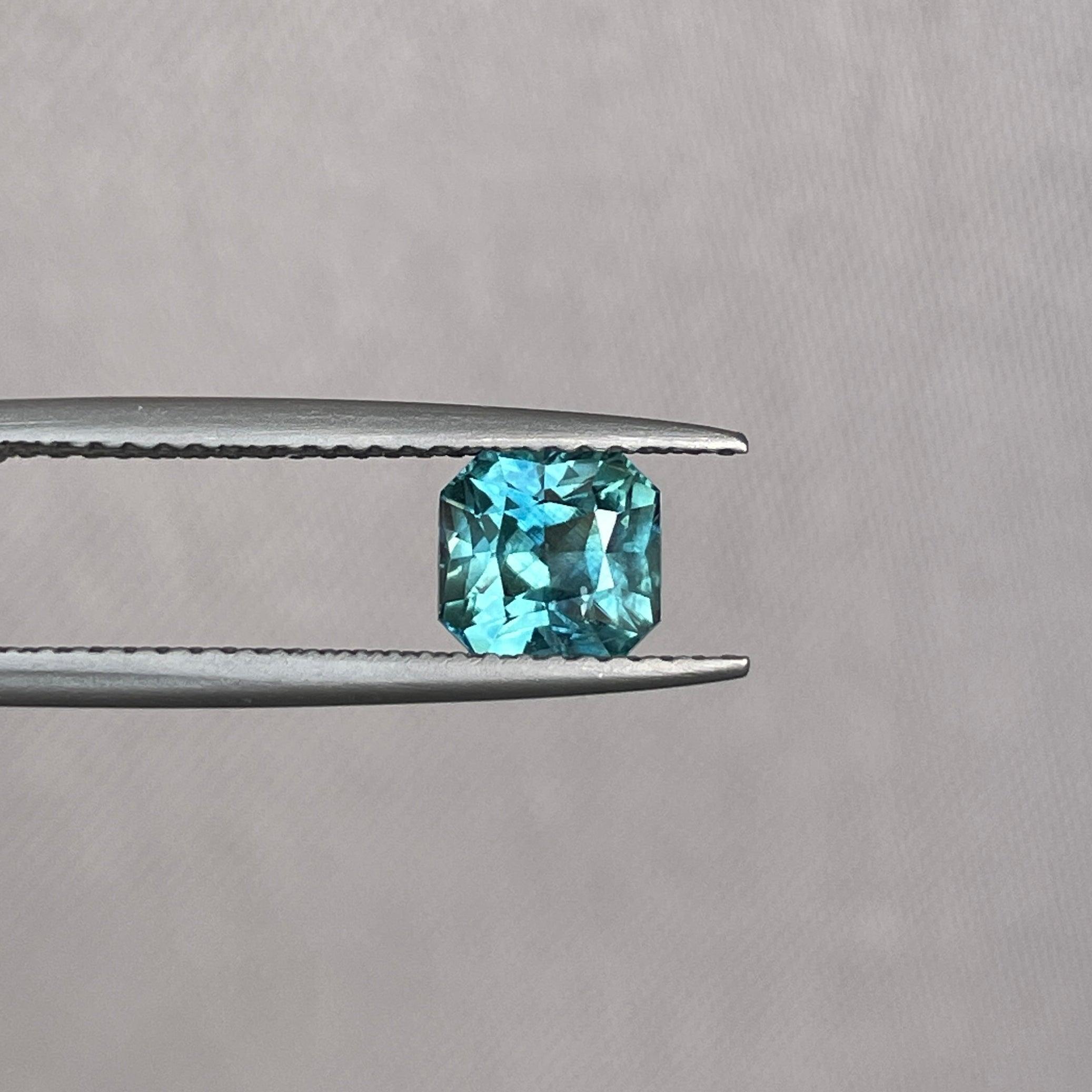 Natural Blue Green Sapphire Radiant Cut 1.43 Carat