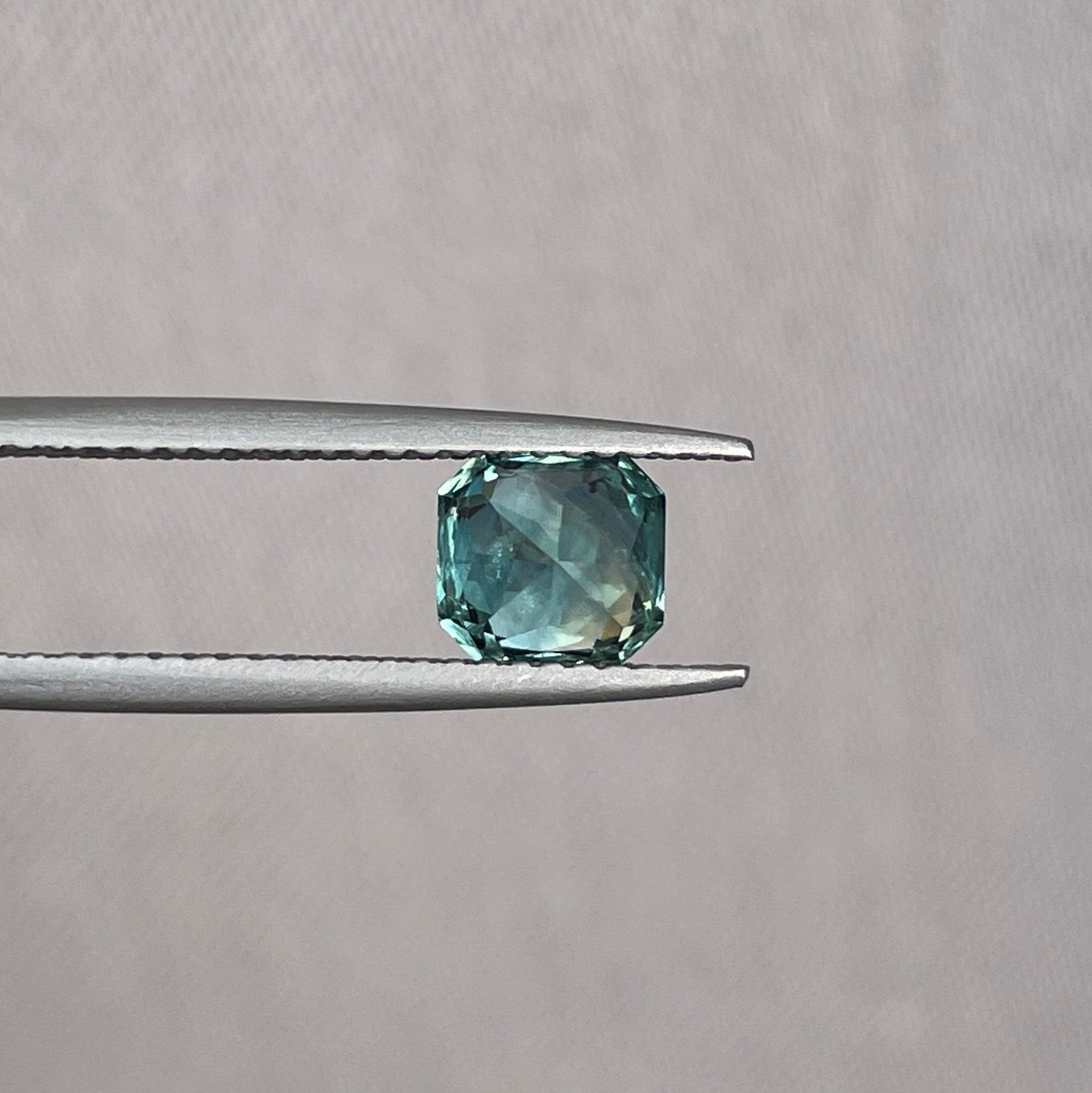 Natural Blue Green Sapphire Radiant Cut 1.43 Carat - NASHGEMS