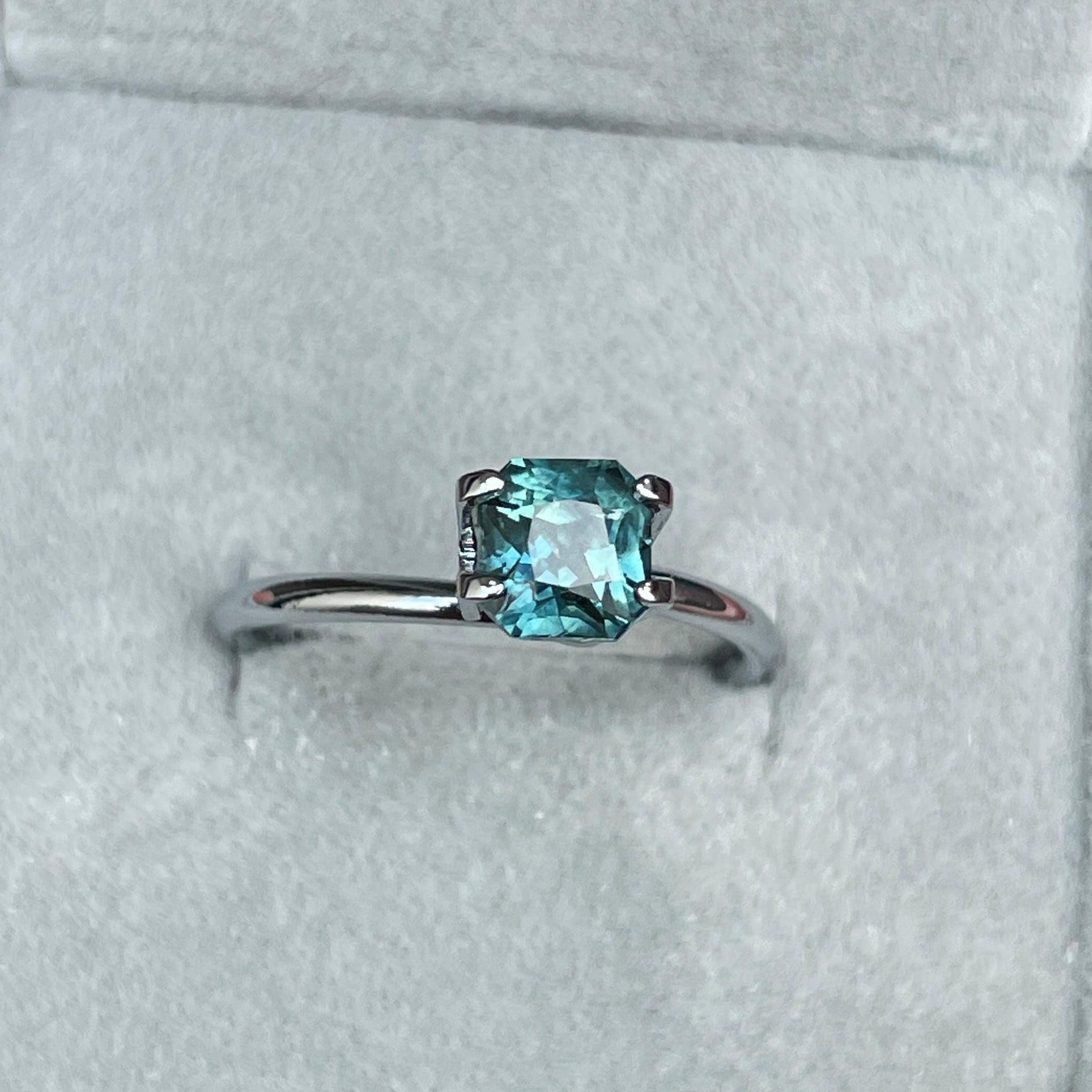 Natural Blue Green Sapphire Radiant Cut 1.43 Carat - NASHGEMS
