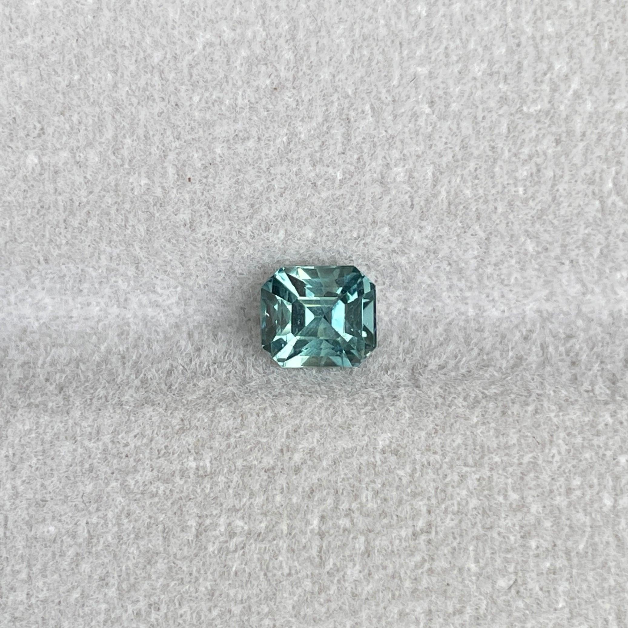 Natural heated asscher Teal Bluish Green Sapphire 1.02 carats - NASHGEMS