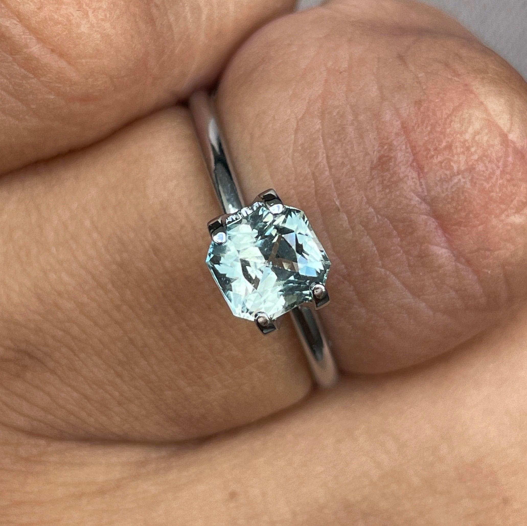 1.29-Carat Light Mint Green Sapphire (Heated) - NASHGEMS