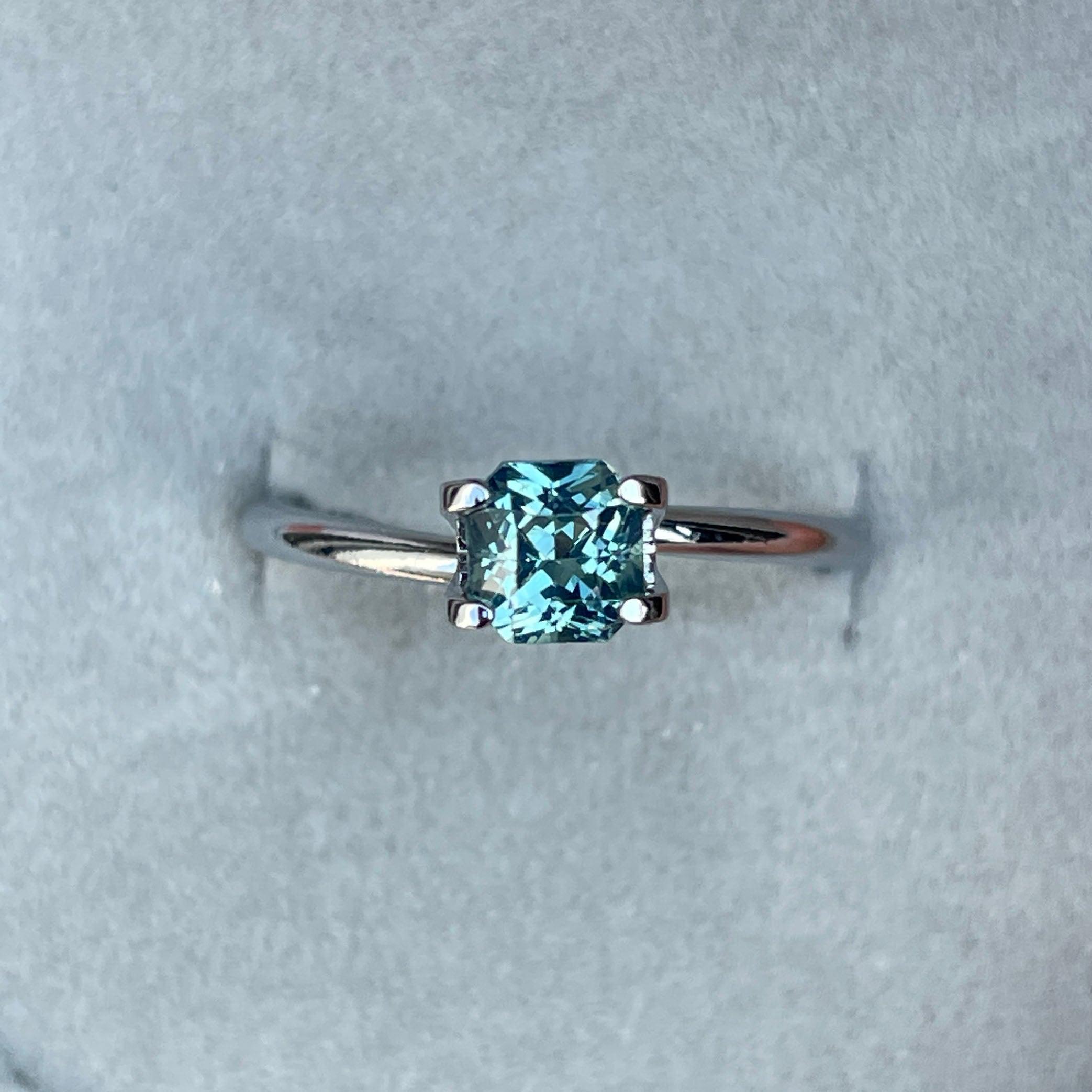 Teal Blue Green Sapphire 1.03 Cts, Natural Blue Green Sapphire Ring, Teal Sapphire Engagement Ring, Teal Sapphire Necklace, heated - NASHGEMS