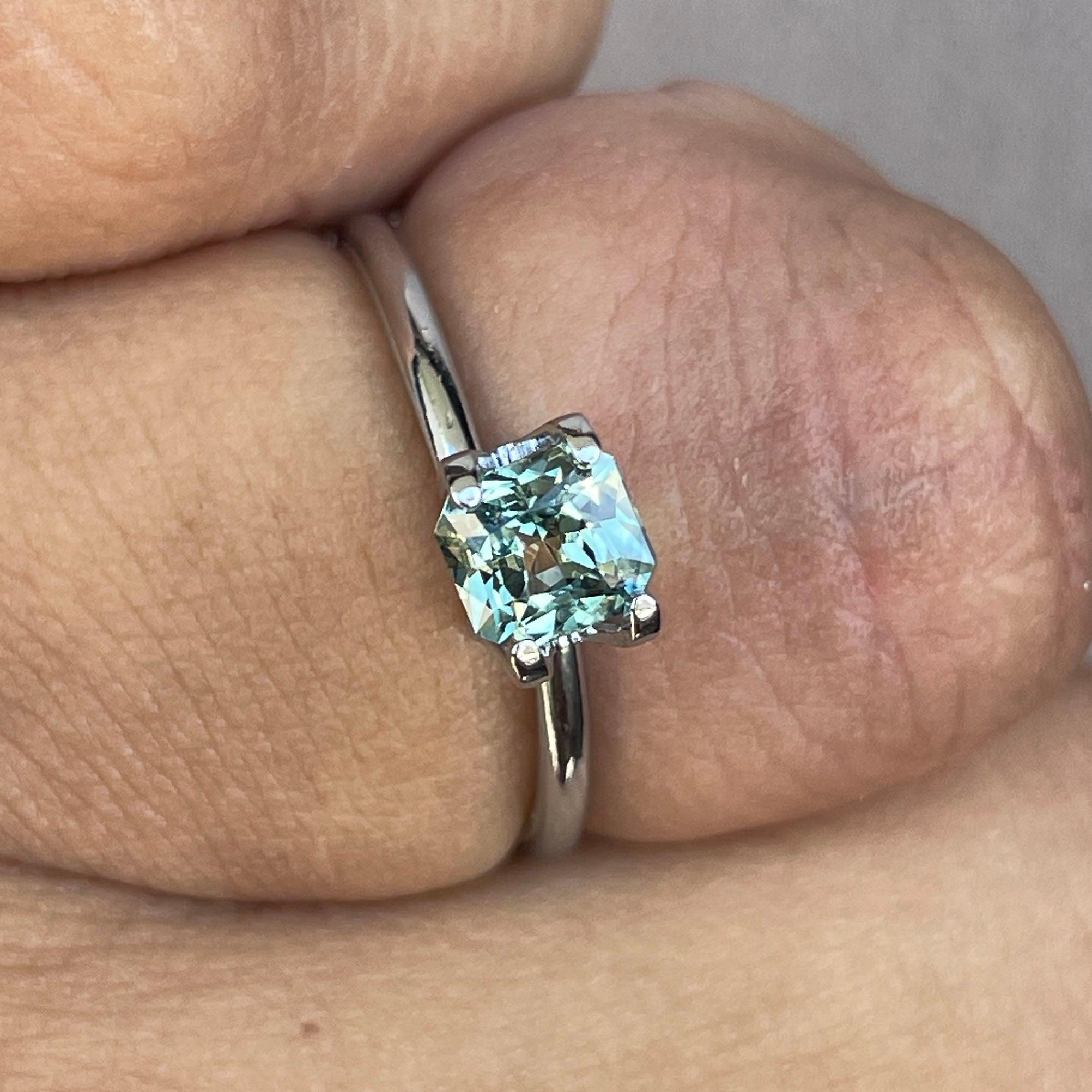 Teal Sapphire 0.88 Ct, Natural Teal Sapphire Ring, Parti sapphire, Teal Sapphire Engagement Ring, bespoke Ring, For Custom ring Loose gem - NASHGEMS