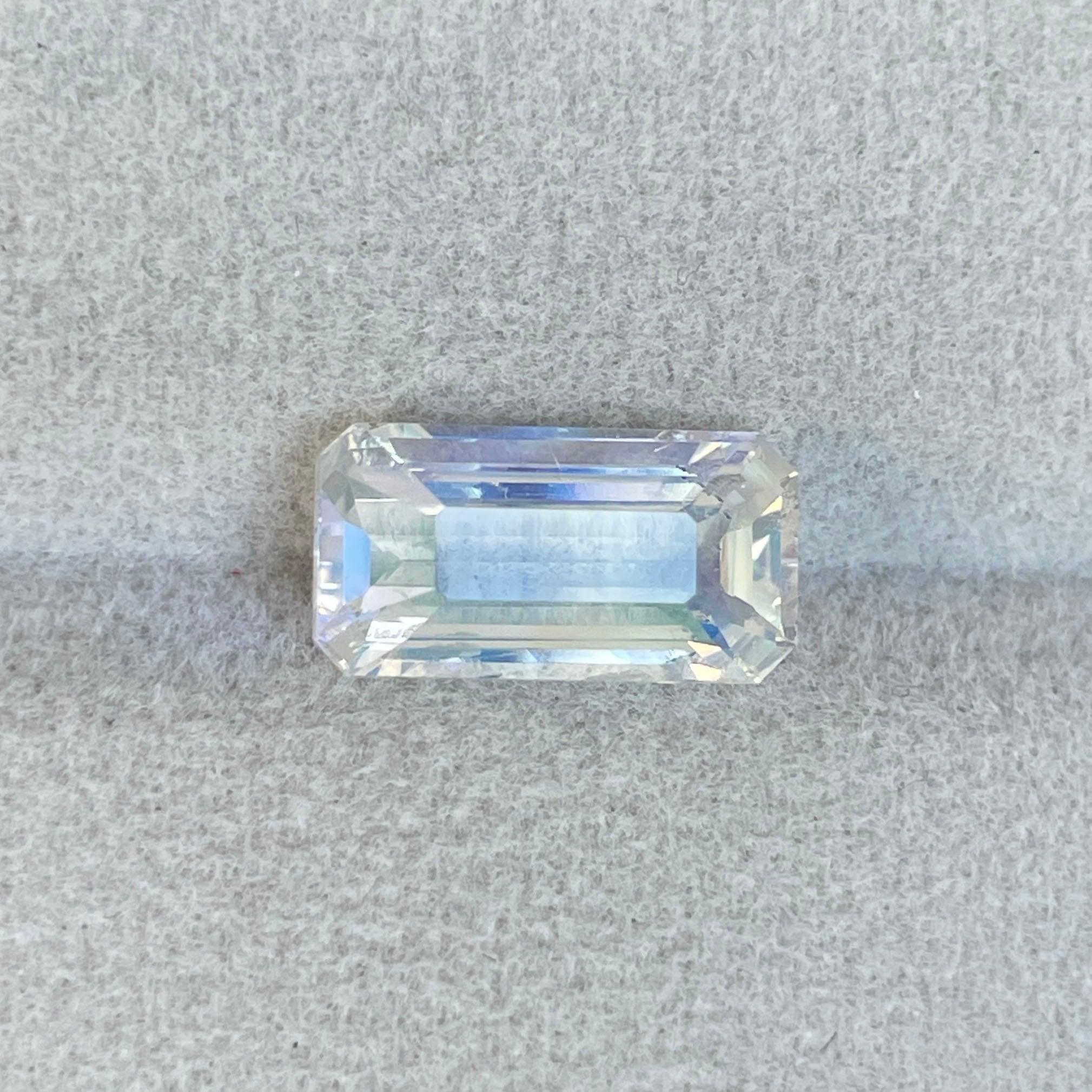 3.52 Natural Faceted rainbow moonstone, untreated gem stone for jewellery - NASHGEMS