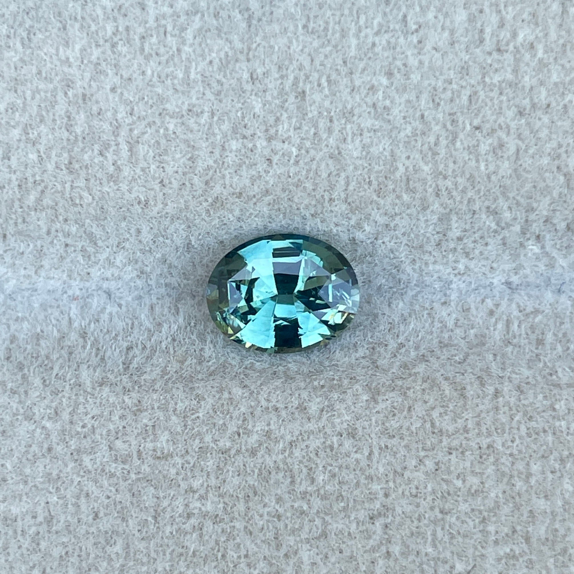 NATURAL TEAL BLUE GREEN SAPPHIRE OVAL 1.19