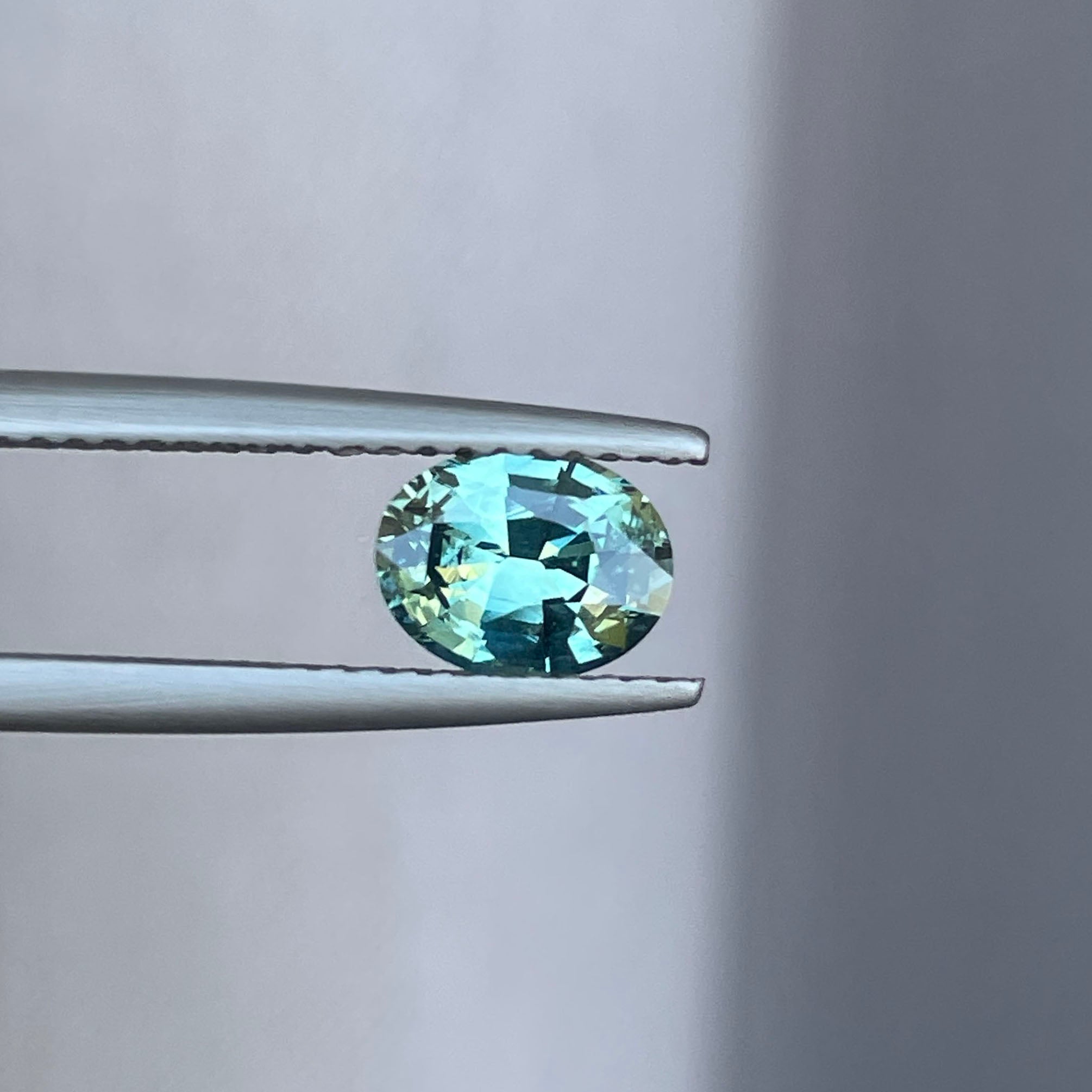 NATURAL TEAL BLUE GREEN SAPPHIRE OVAL 1.19