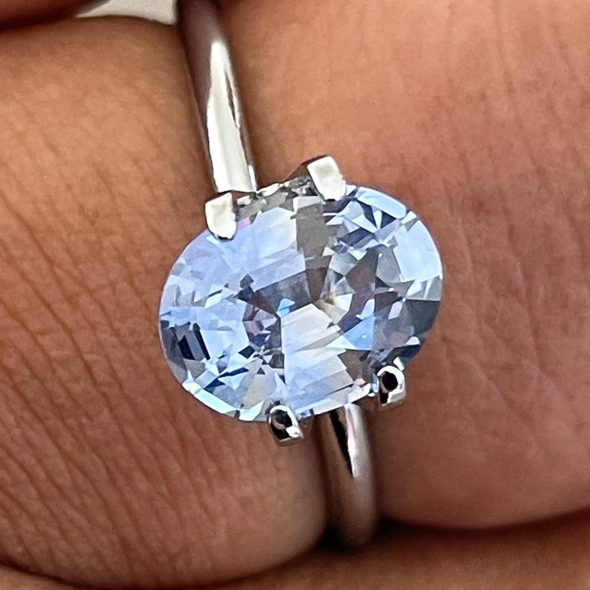 Natural Ceylon blue sapphire loose gemstone, 2.06 Ct oval cut, VVS clarity, no heat, ideal for engagement rings by NASHGEMS.