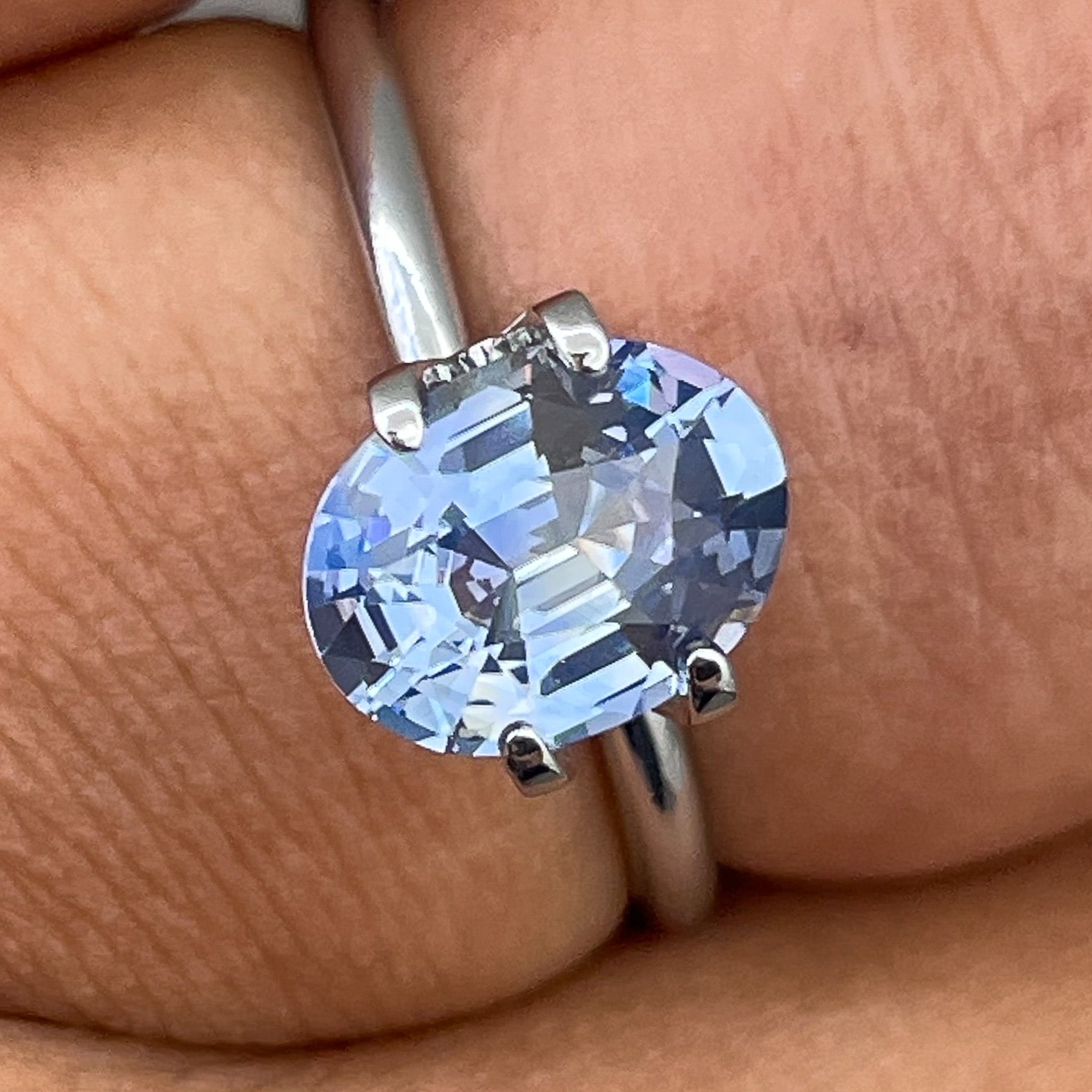 Natural Ceylon Blue Sapphire 2.06 Ct oval cut, no heat, VVS clarity, loose gemstone by NASHGEMS for engagement rings.