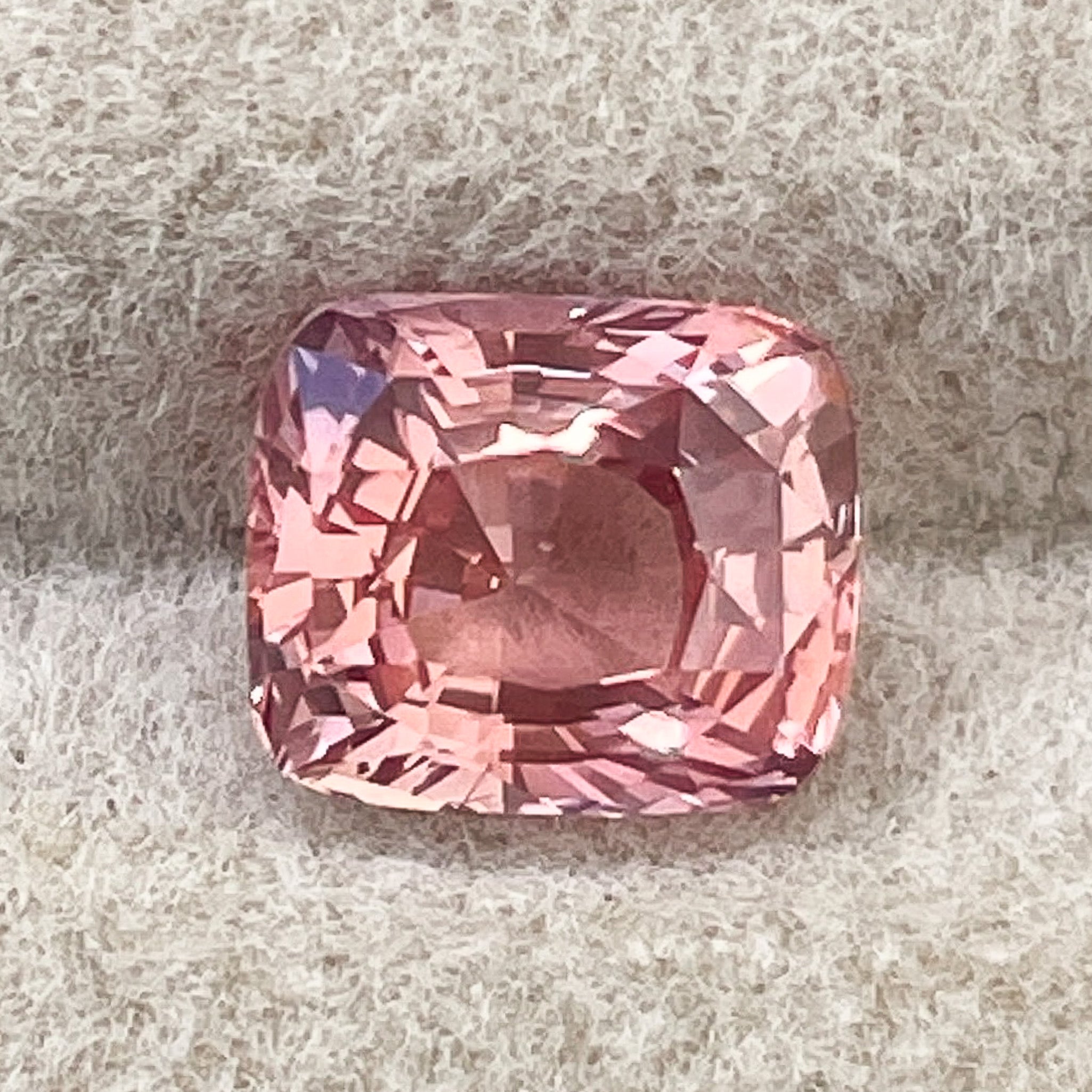 Natural Padparadscha sapphire loose gemstone, 1.55 Ct cushion cut, no heat, ideal for engagement rings, by NASHGEMS.