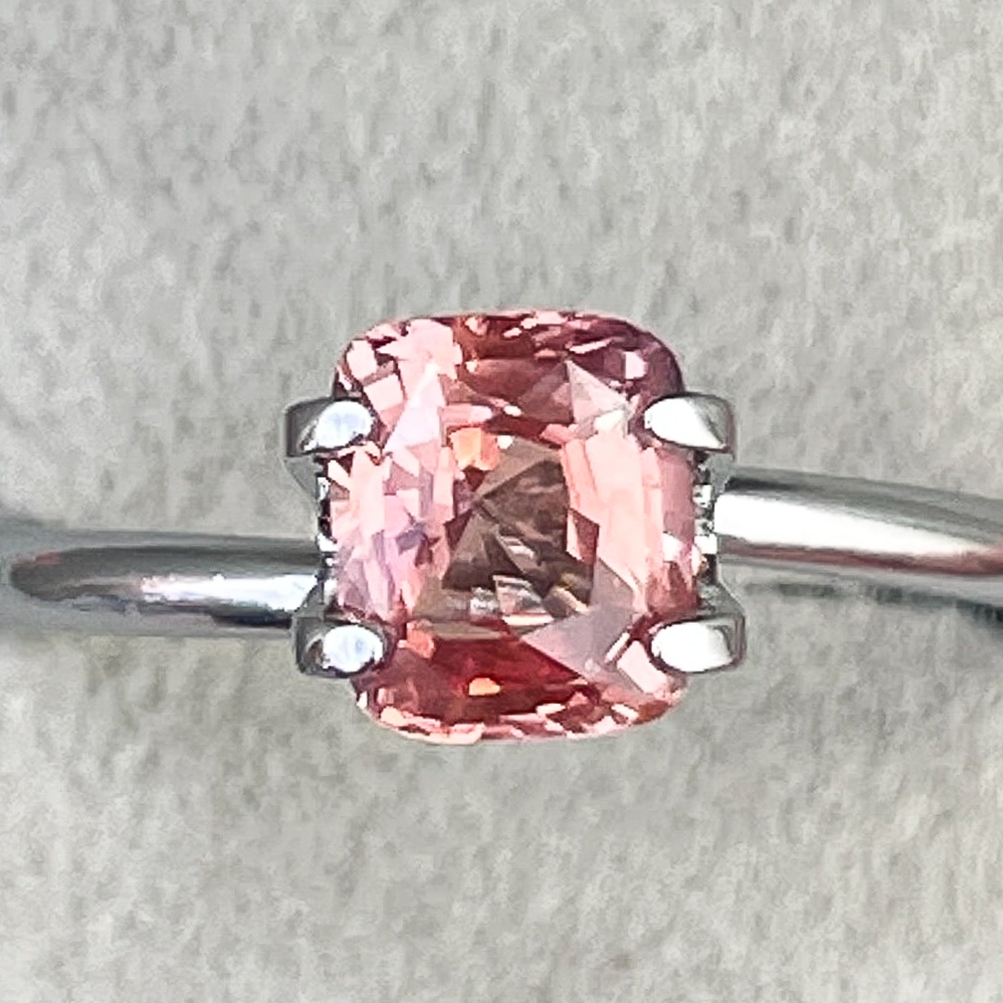 Natural Padparadscha Sapphire 1.55 Ct cushion cut loose gemstone from NASHGEMS, perfect for engagement rings.