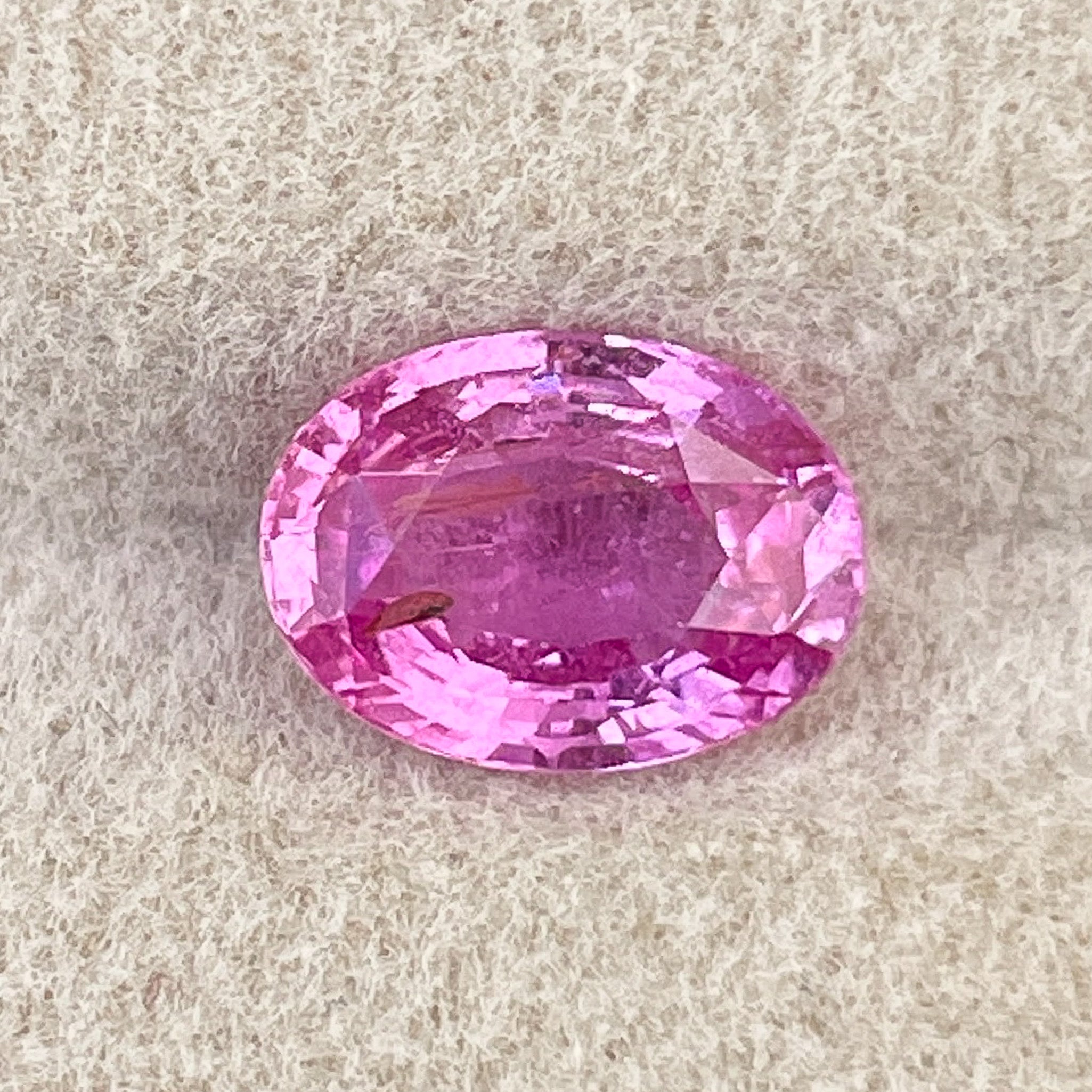 Natural pink sapphire loose gemstone, 1.65 ct oval cut, no heat, ideal for engagement rings by NASHGEMS