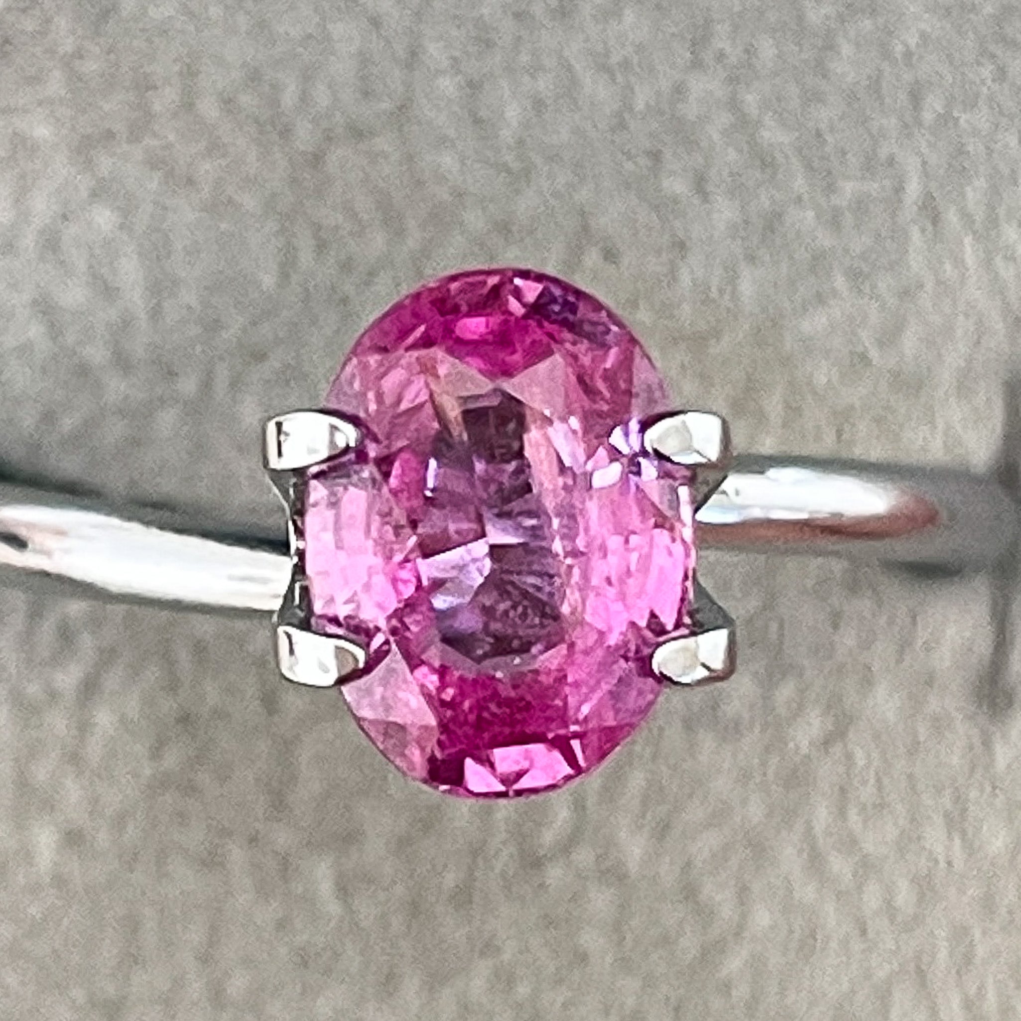 Natural pink sapphire loose gemstone, 1.65 ct oval cut by NASHGEMS, no heat treatment, ideal for engagement rings.