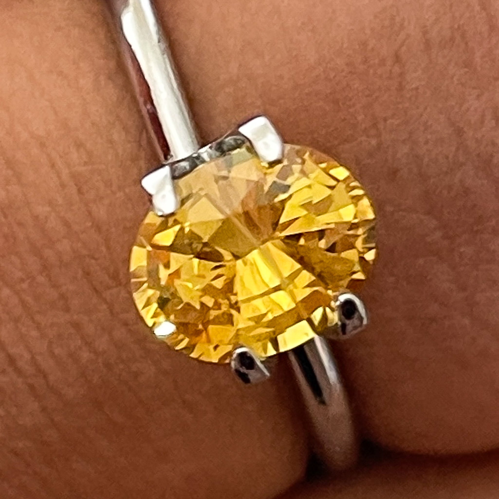 Natural yellow sapphire loose gemstone, 1.27 Ct oval cut, heat treated, ideal for engagement rings, from NASHGEMS.