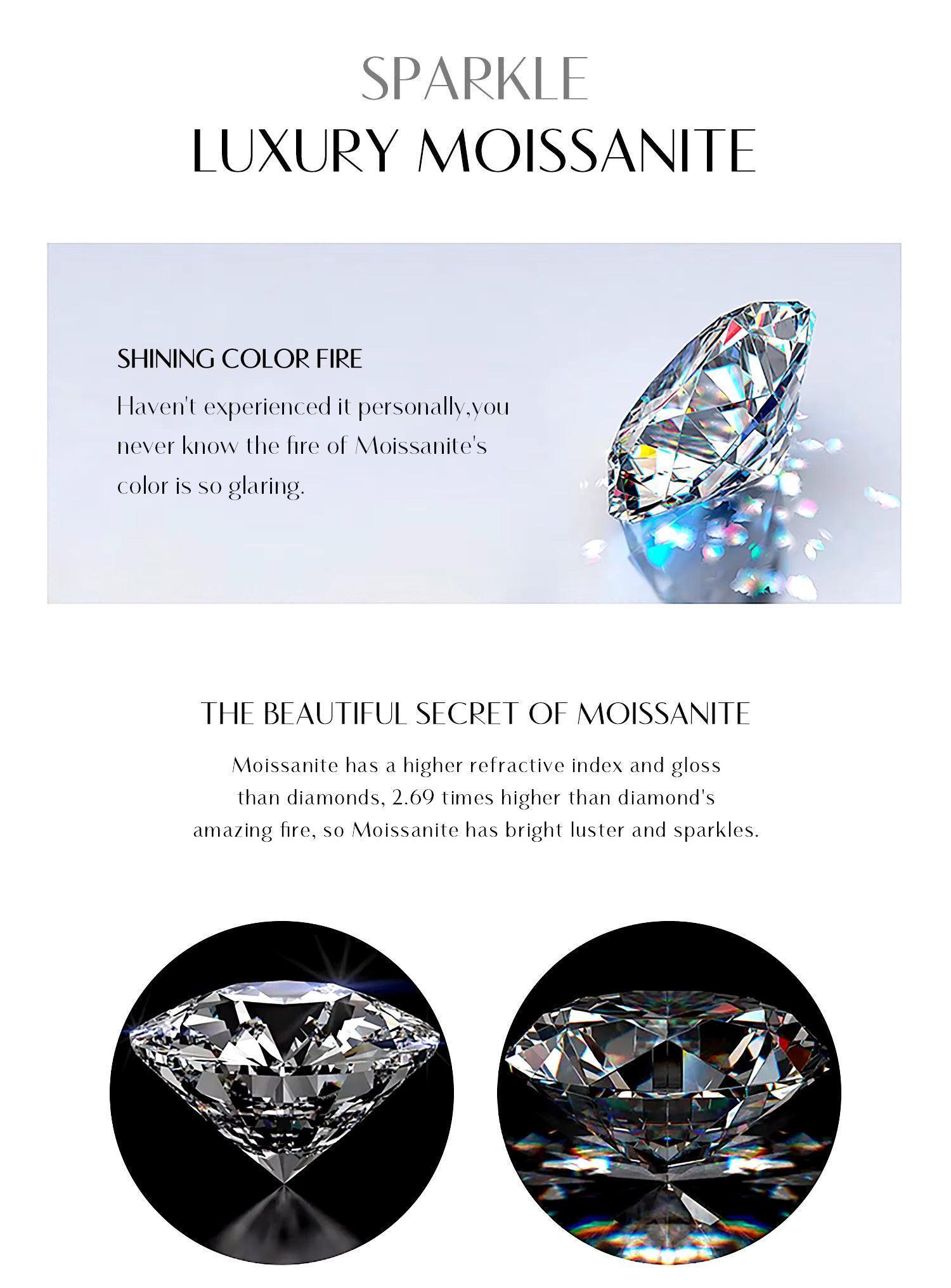 Moissanite Halo Pendant Necklace – 925 Sterling Silver, 1CT D Color, Luxury Jewelry for Women - NASHGEMS