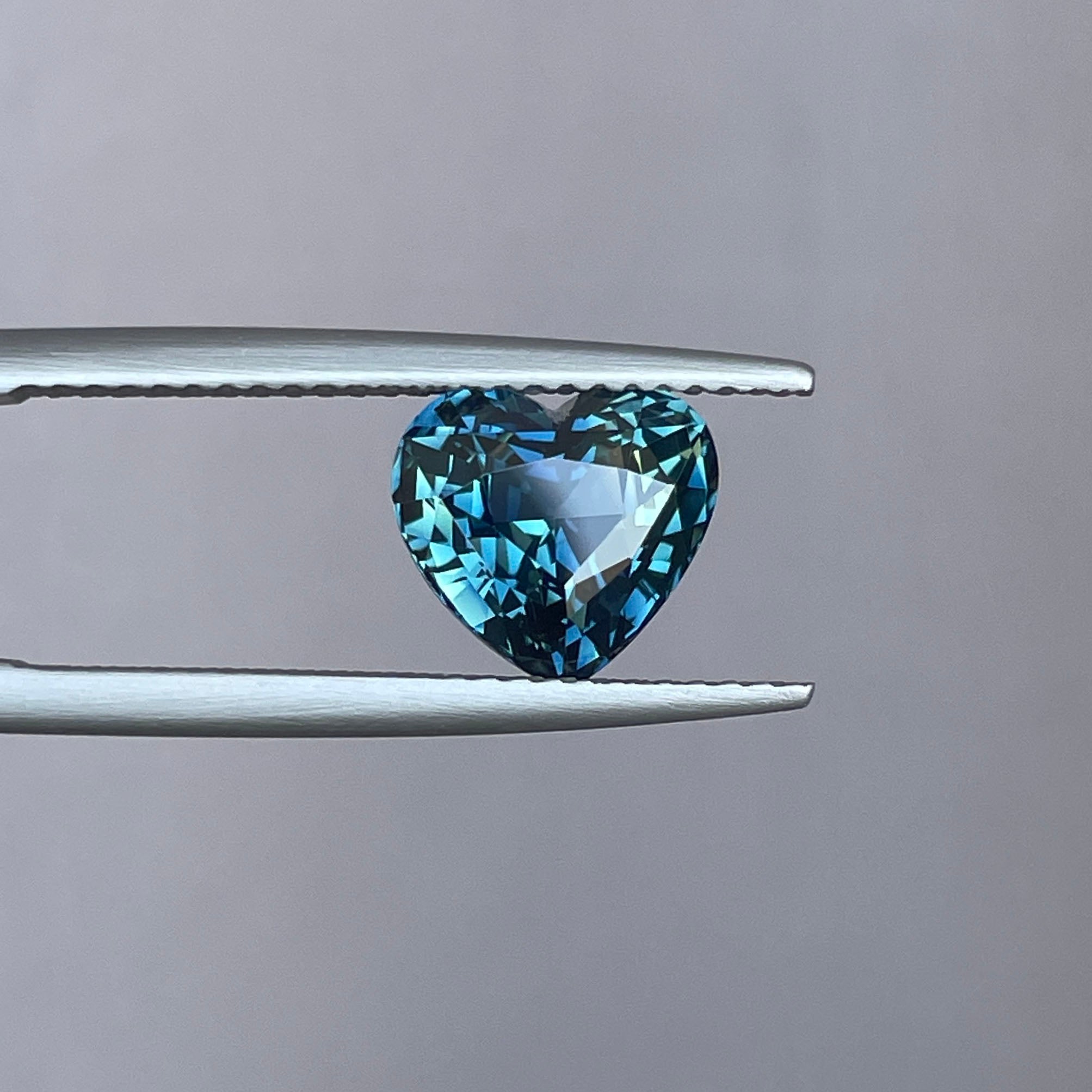 TEAL BLUE GREEN HEART SAPPHIRE 3.08