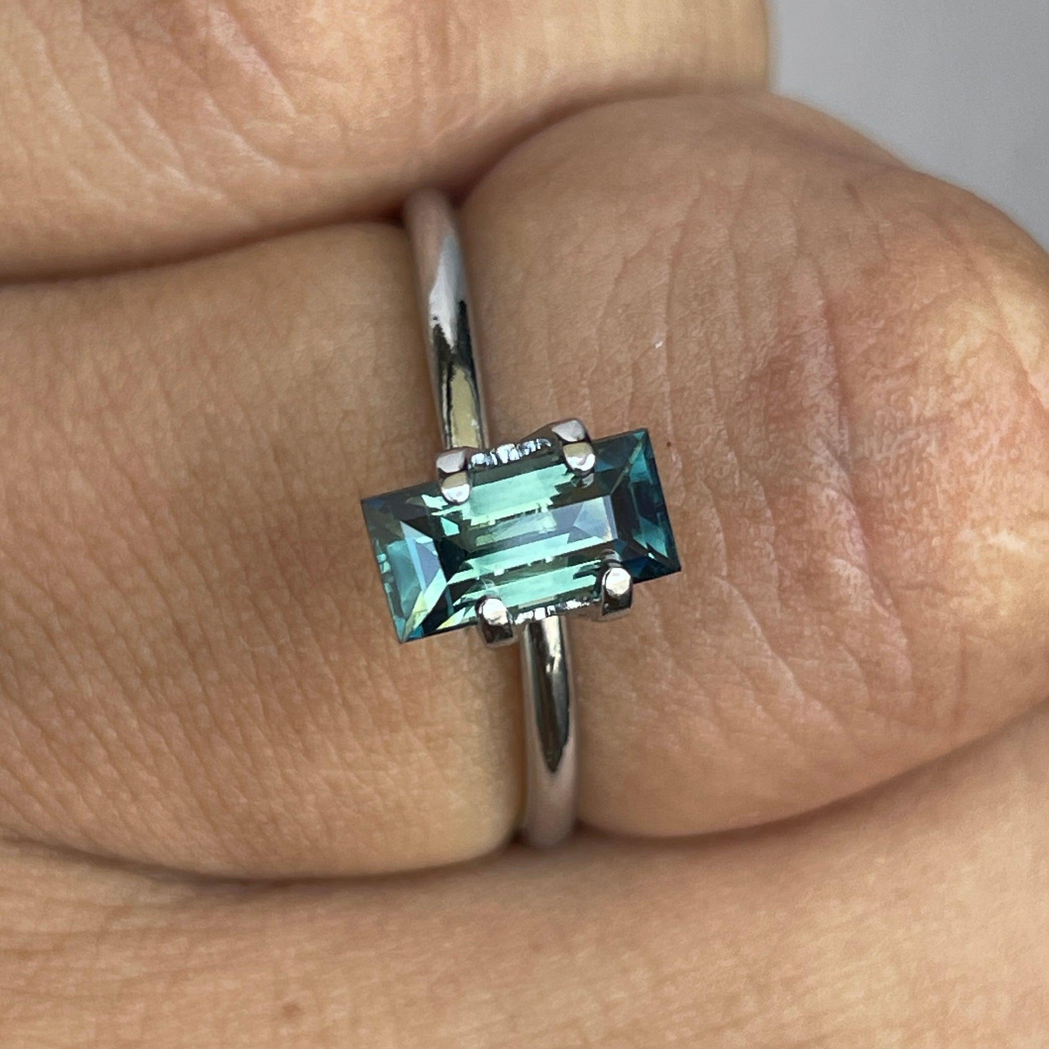 bluish green sapphire precious stone