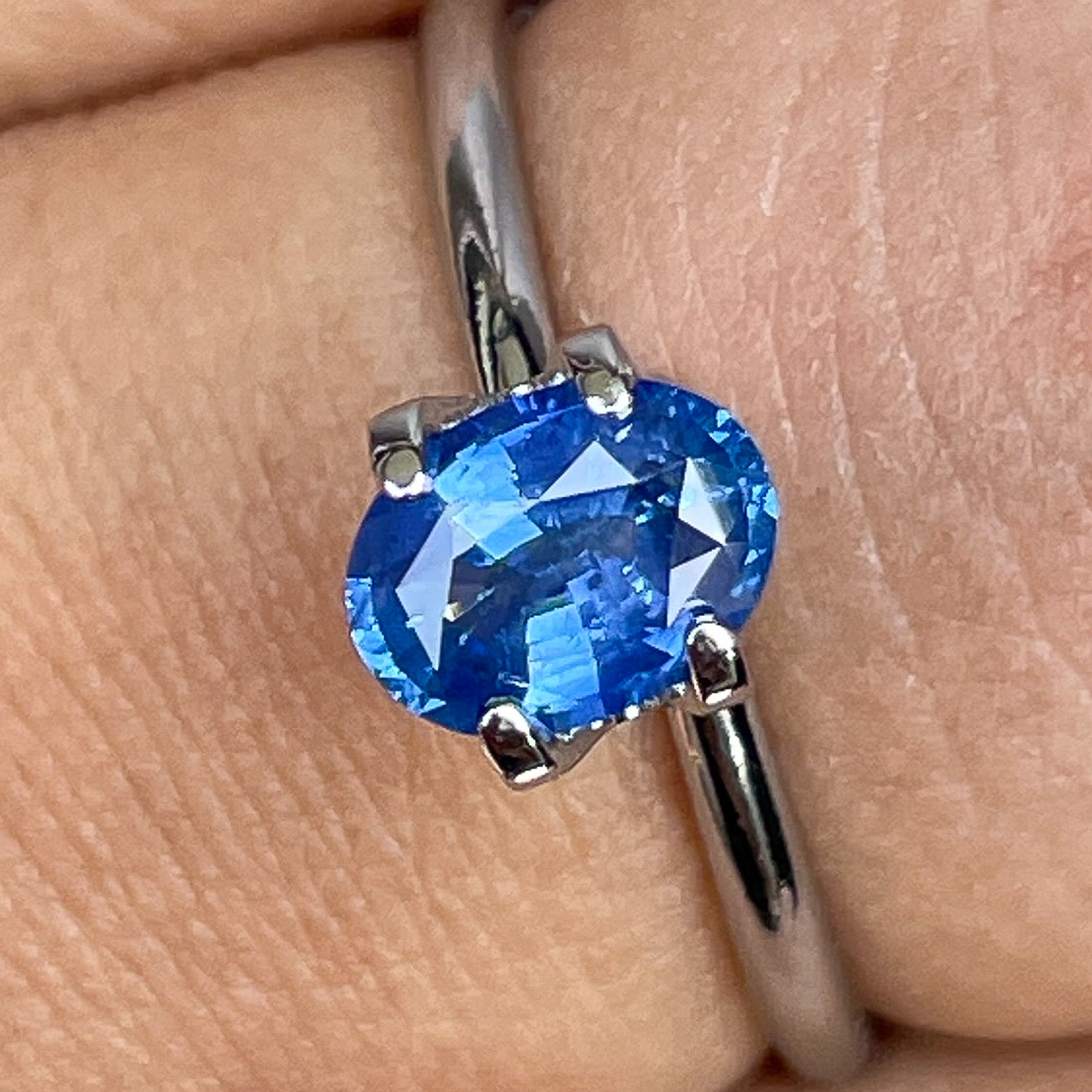 Natural Ceylon blue sapphire loose gemstone, 0.97 carats, oval cut, perfect for engagement rings by NASHGEMS
