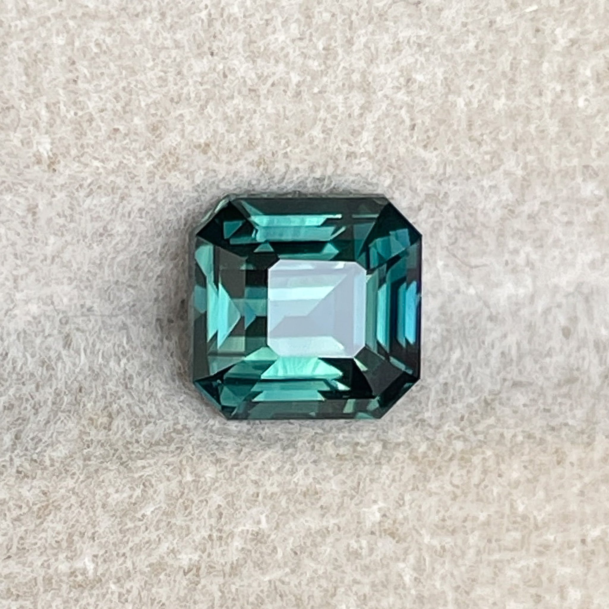 Teal green sapphire loose gemstone, 2.02 Ct emerald cut, heat-treated natural sapphire for custom engagement rings by NASHGEMS
