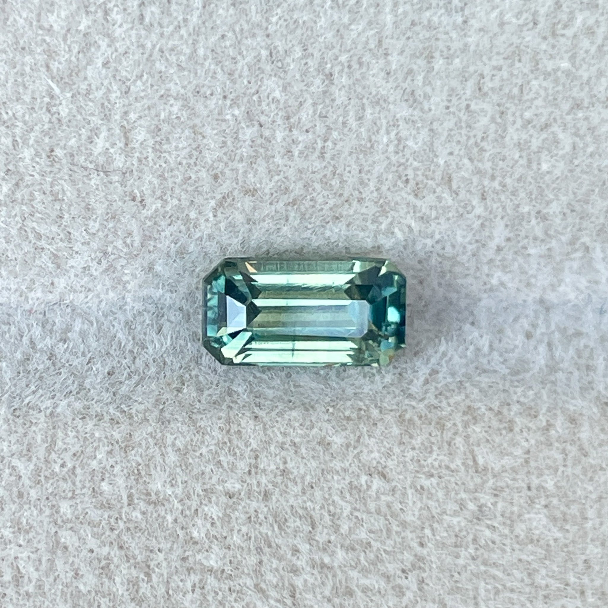 bi coloured parti sapphire teal green for sale emerald cut 1.49 crt. loose parti sapphire stone birthstone color for september loose precious stones - NASHGEMS