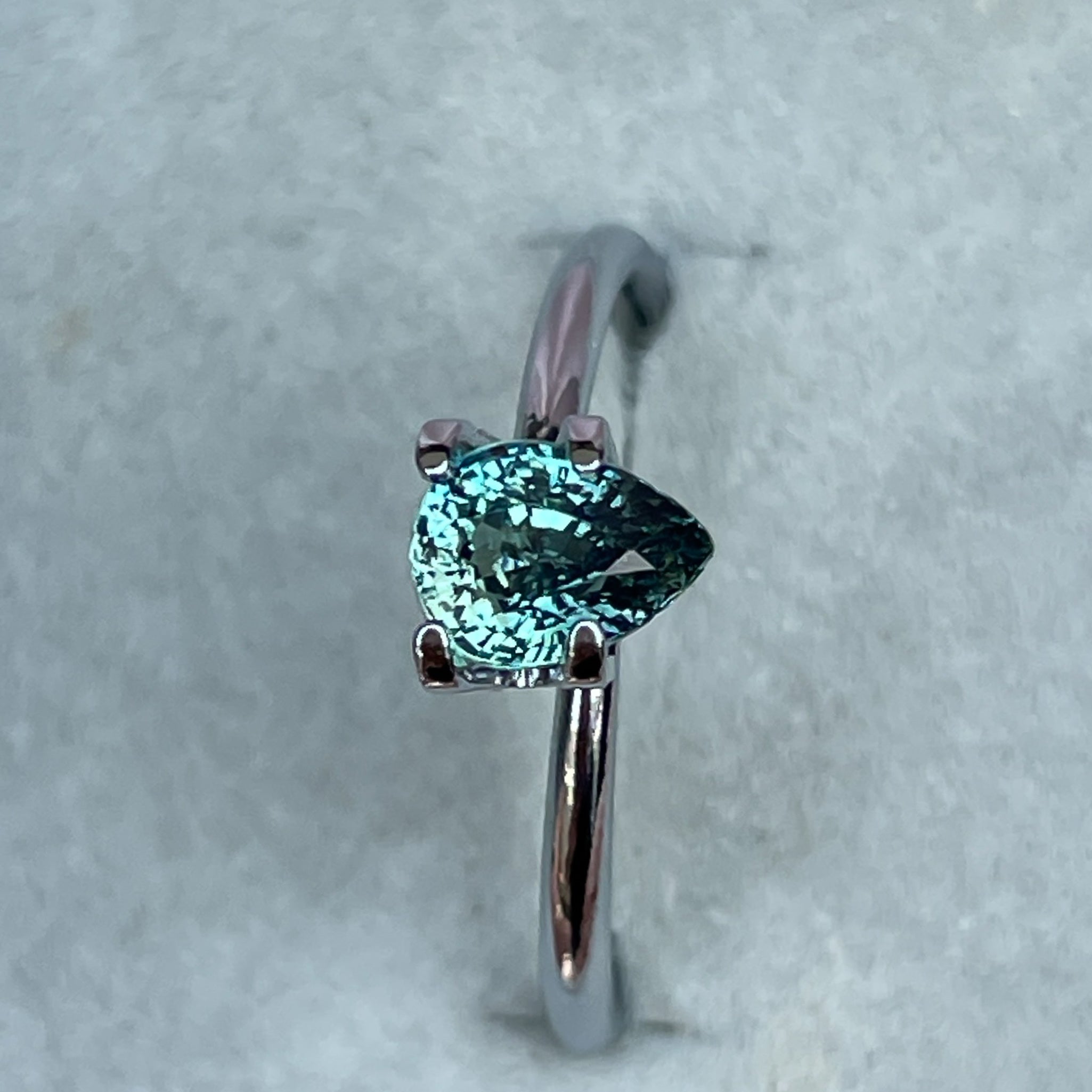 Natural teal sapphire loose gemstone, 1.09 Ct pear shape, heated sapphire for jewelry, from NASHGEMS.