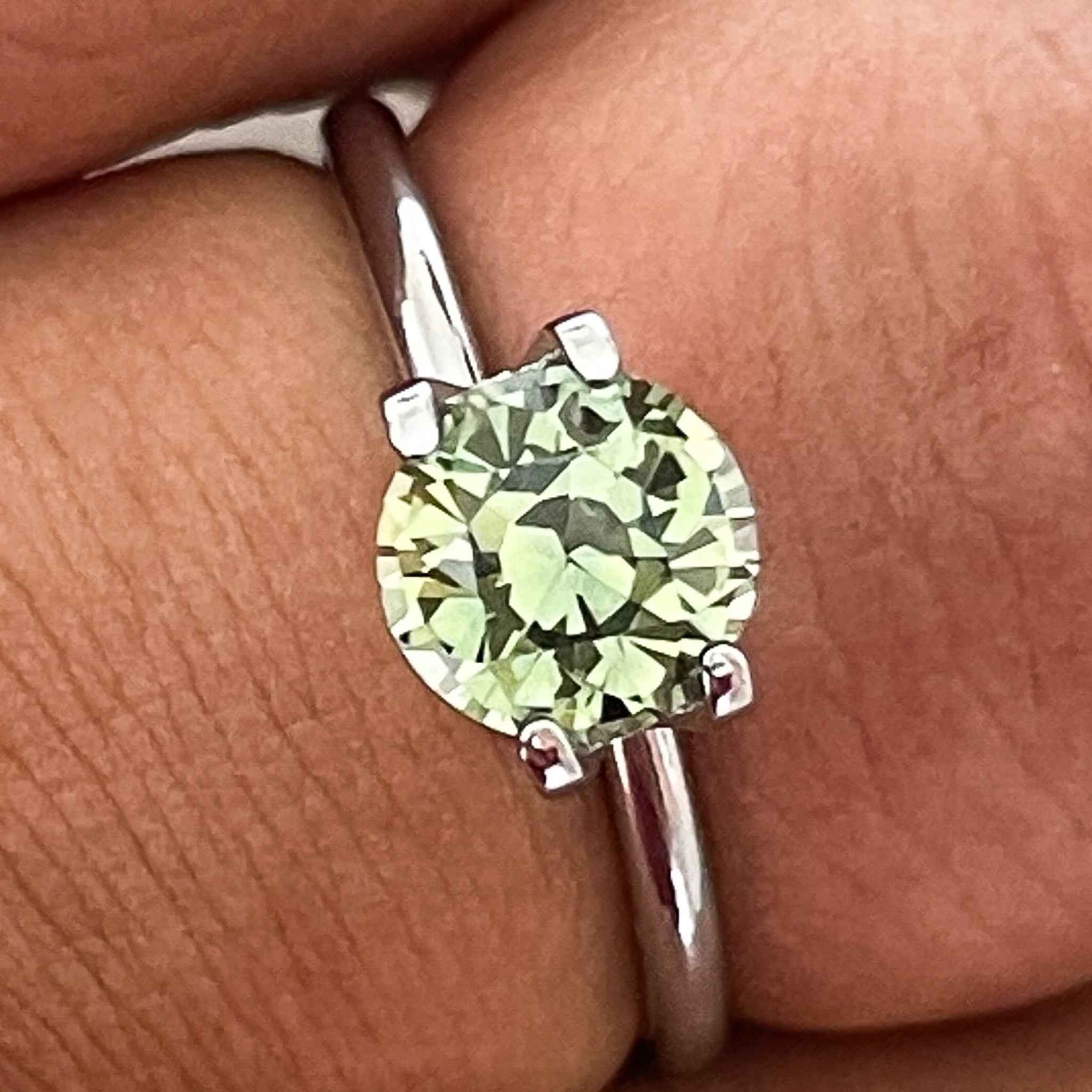 Natural pale green teal sapphire, 1.90 Ct round cut loose gemstone from NASHGEMS, ideal for engagement rings or custom jewelry.