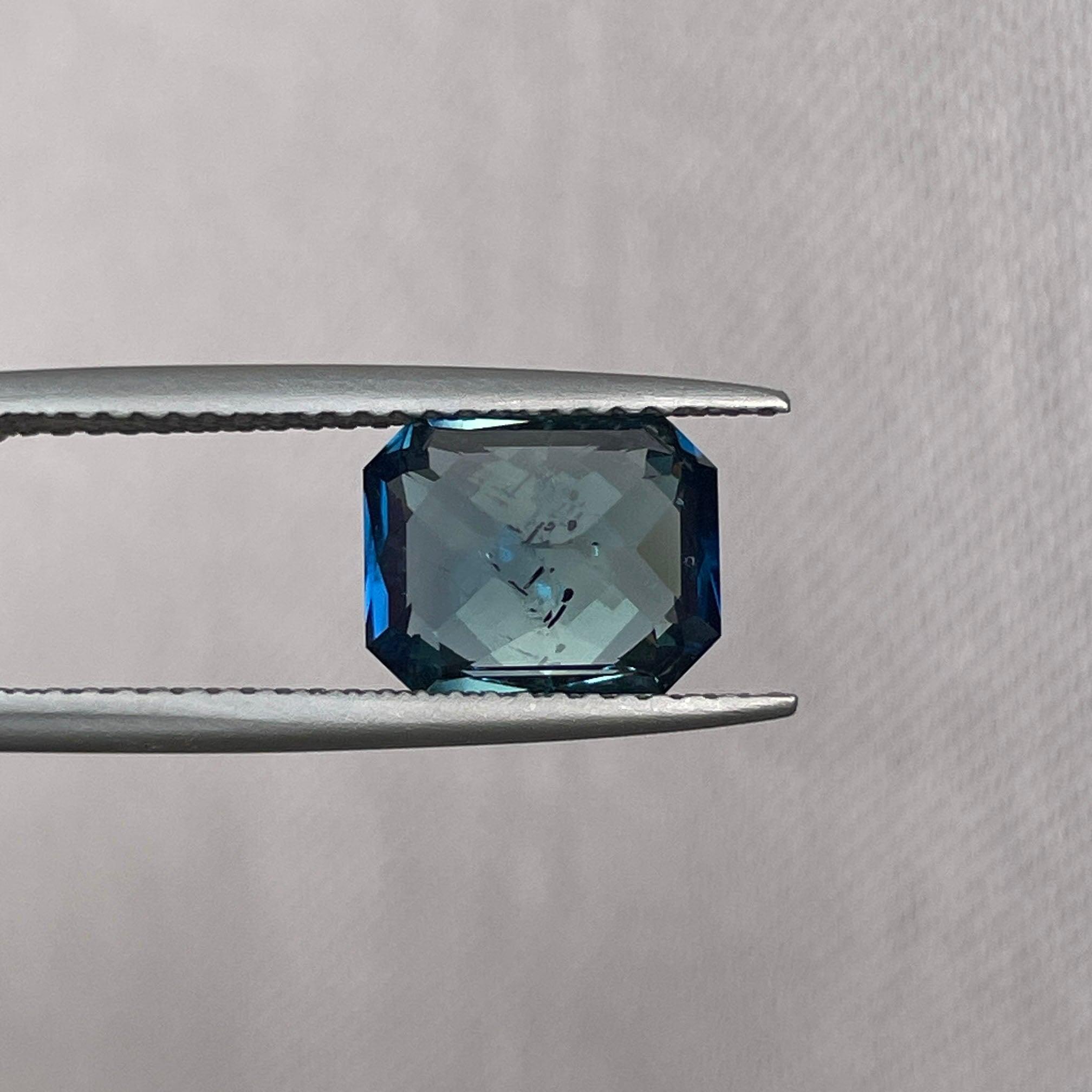 loose teal sapphire emerald radiant cut