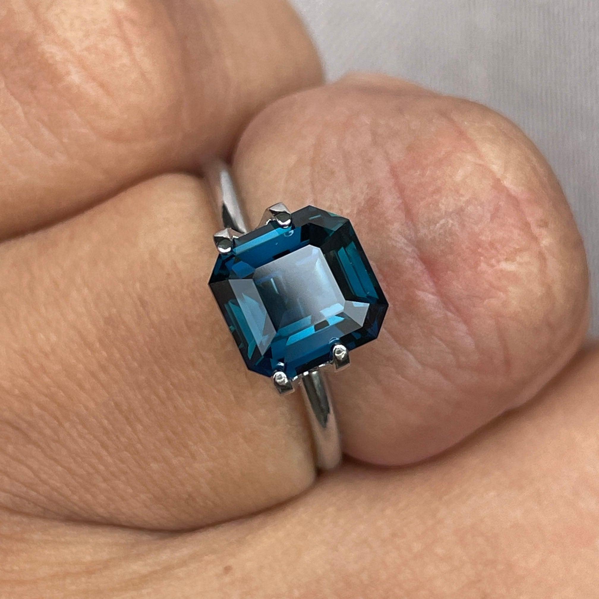 loose teal sapphire emerald radiant cut