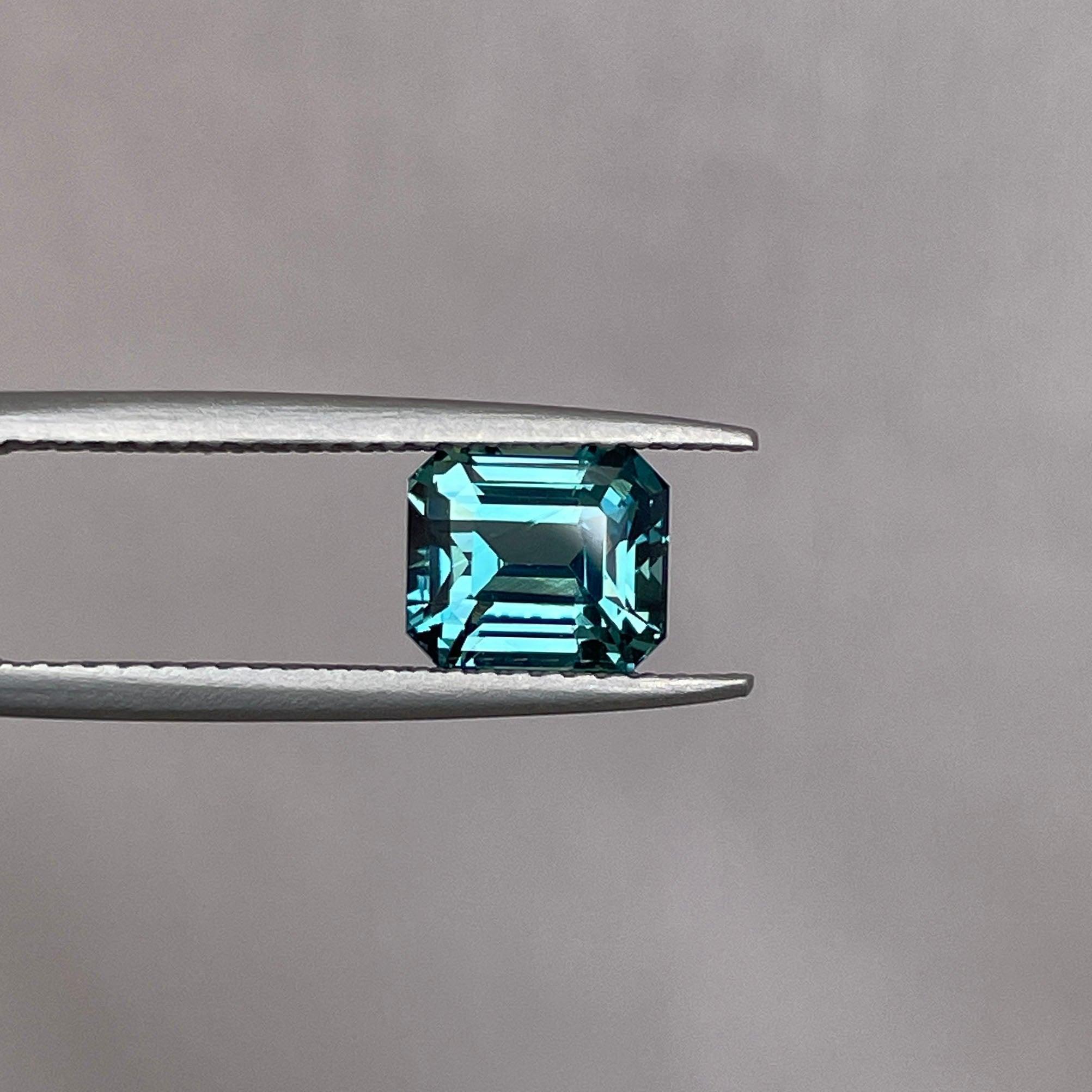 loose teal sapphire emerald radiant cut