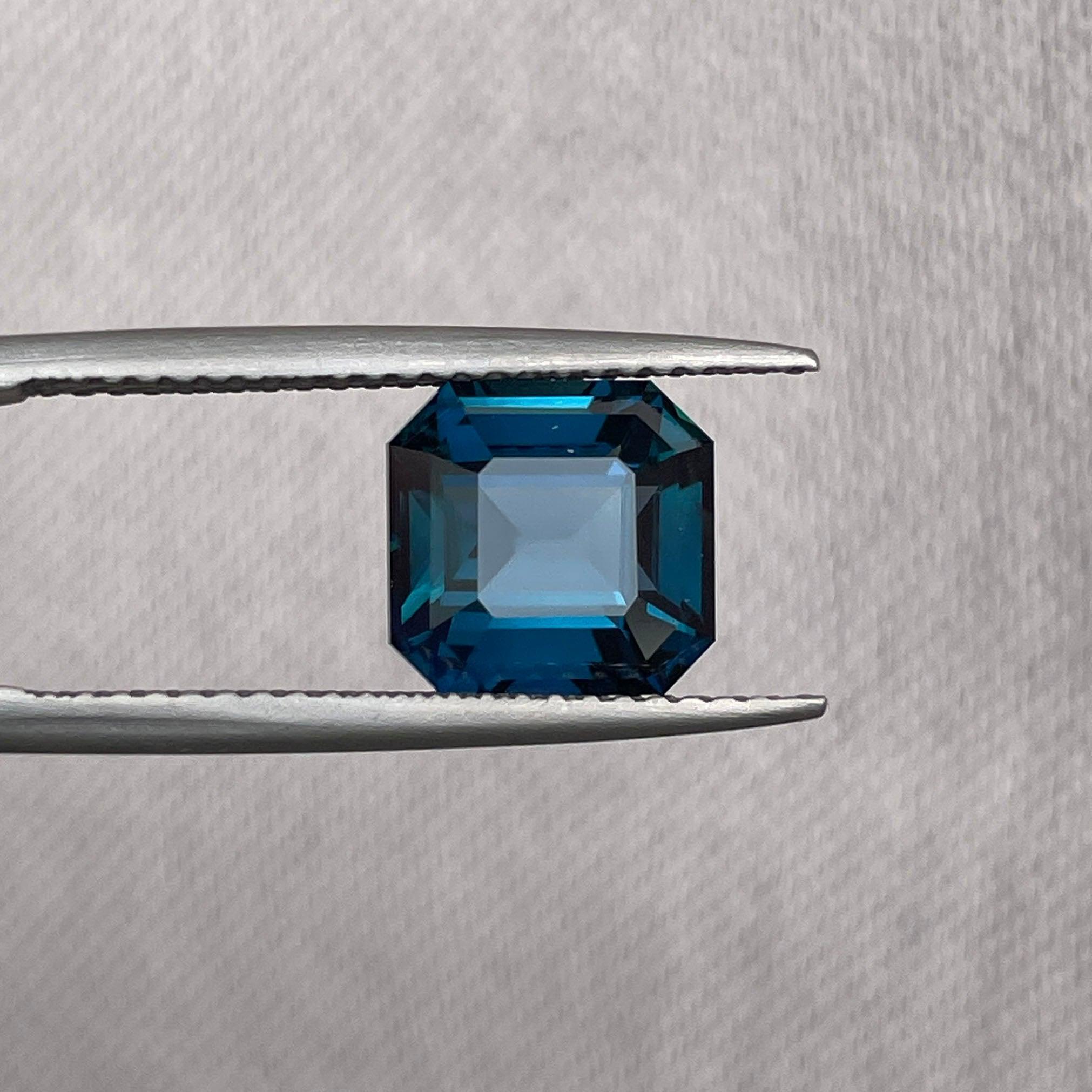 loose teal sapphire emerald radiant cut