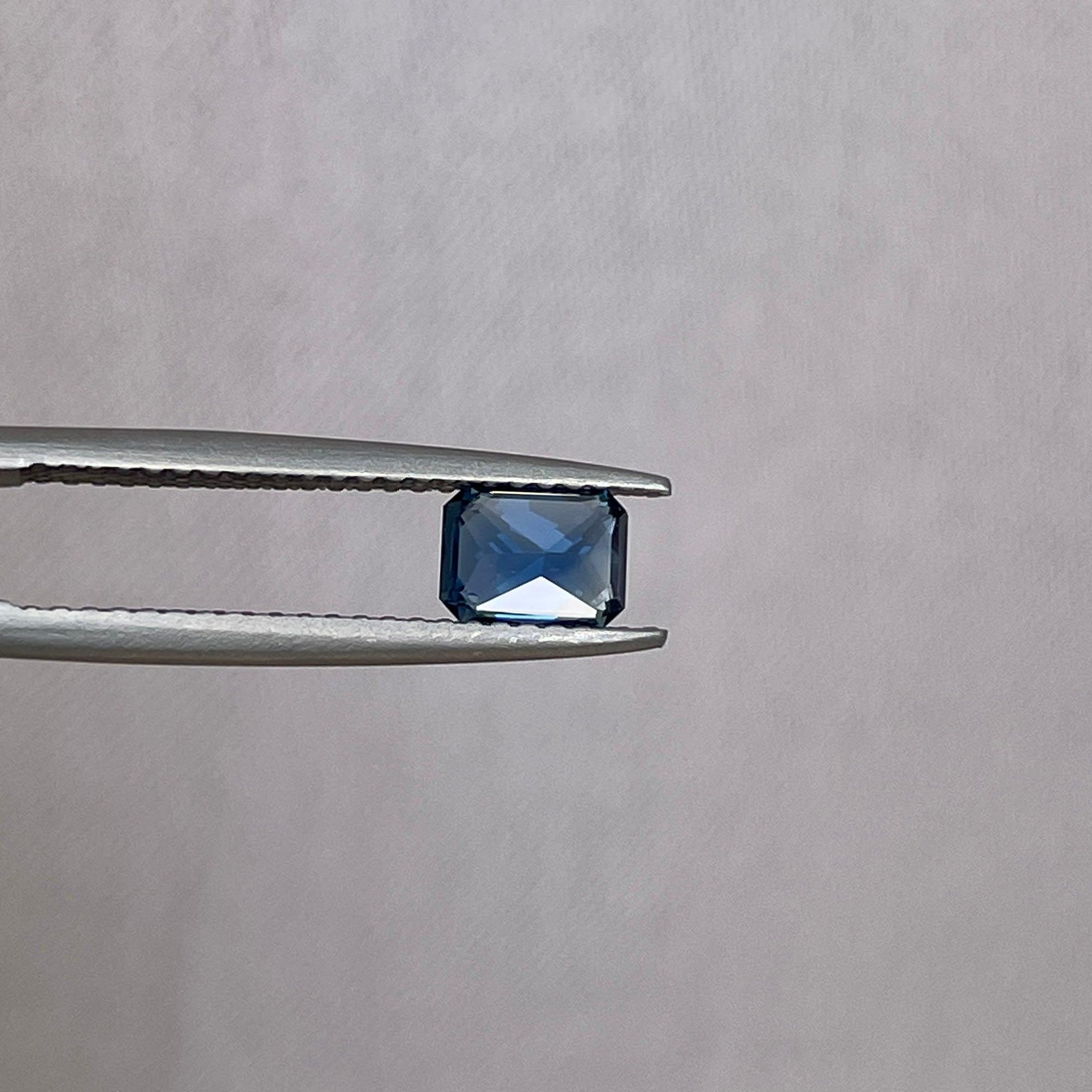 loose teal sapphire emerald radiant cut