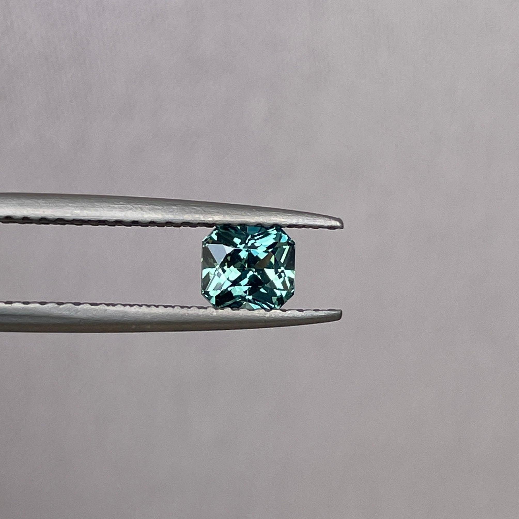 loose teal sapphire emerald radiant cut