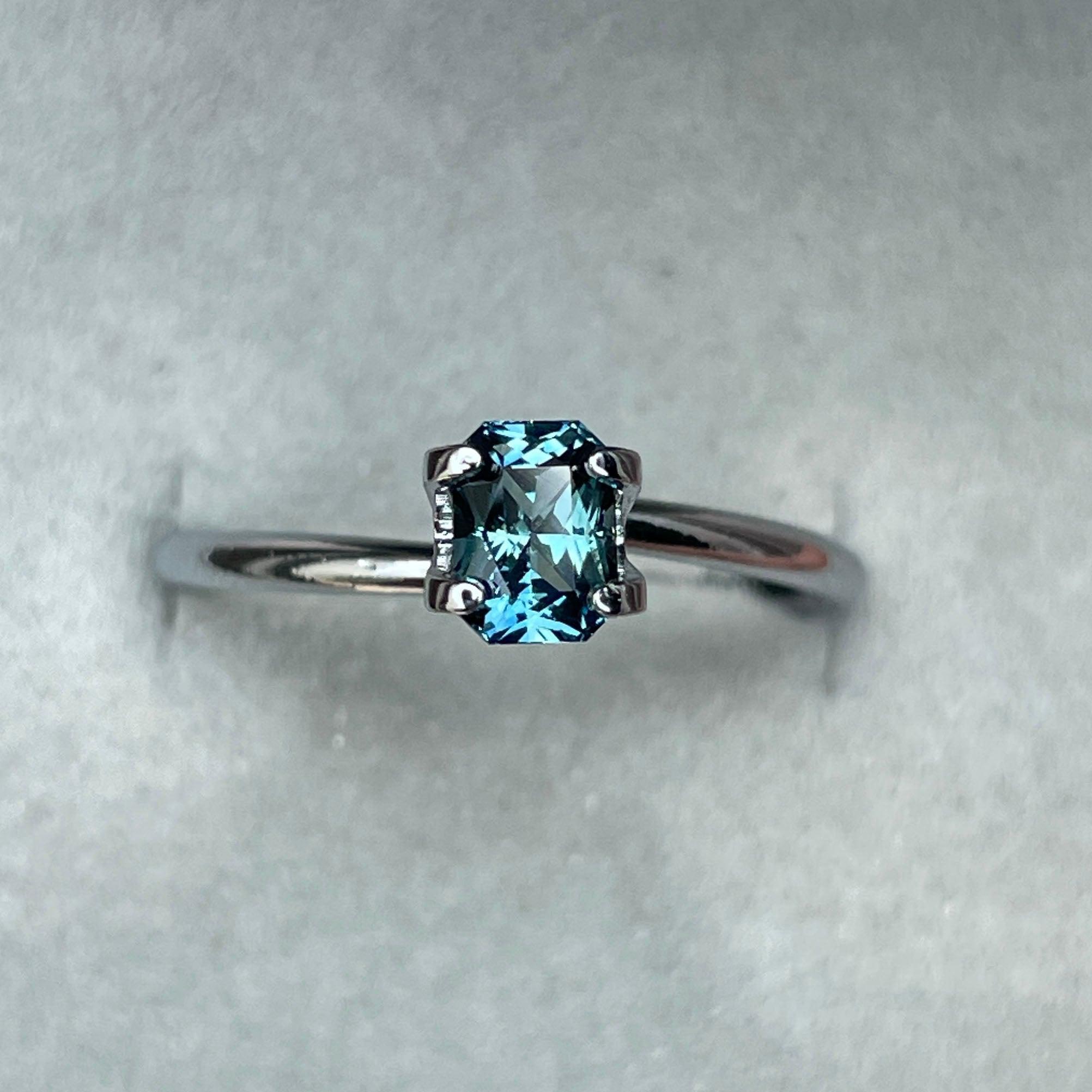 loose teal sapphire emerald radiant cut