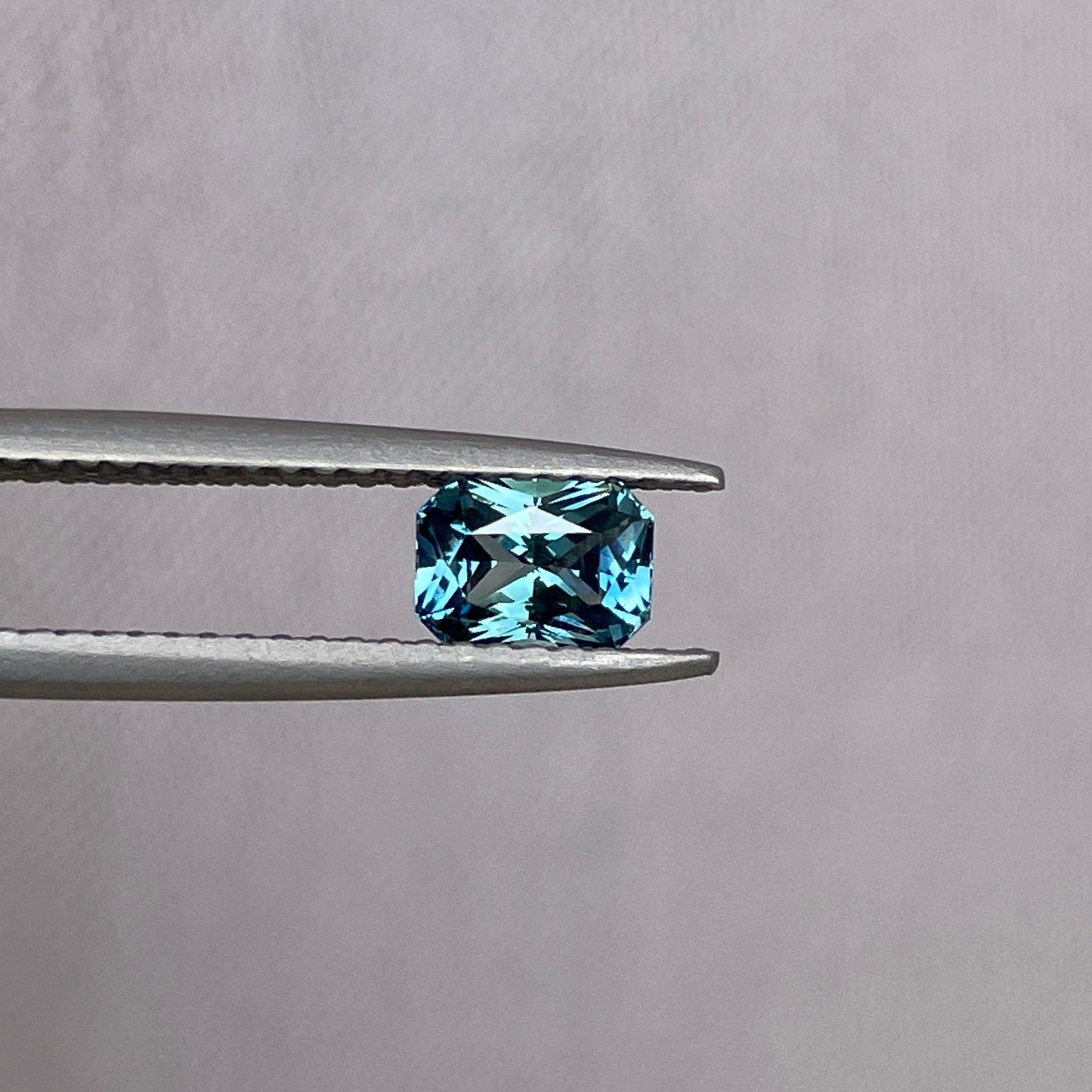 loose teal sapphire emerald radiant cut
