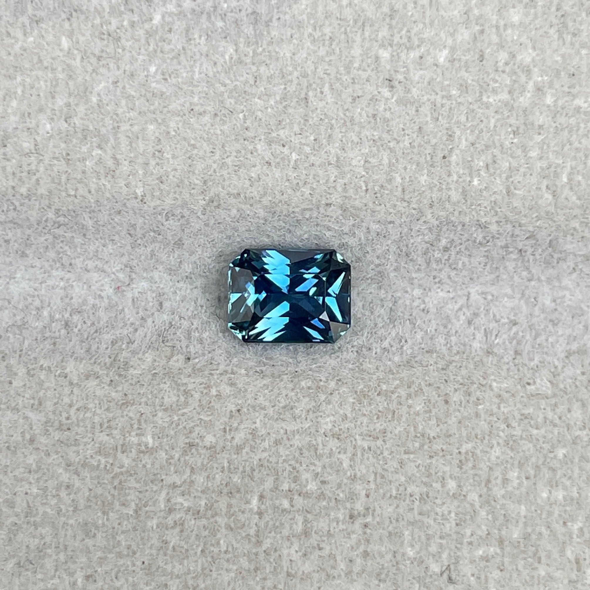 loose teal sapphire emerald radiant cut