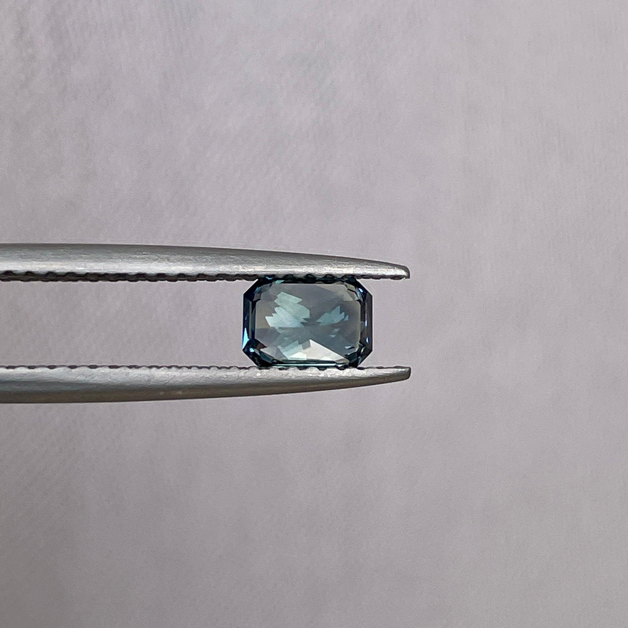 loose teal sapphire emerald radiant cut