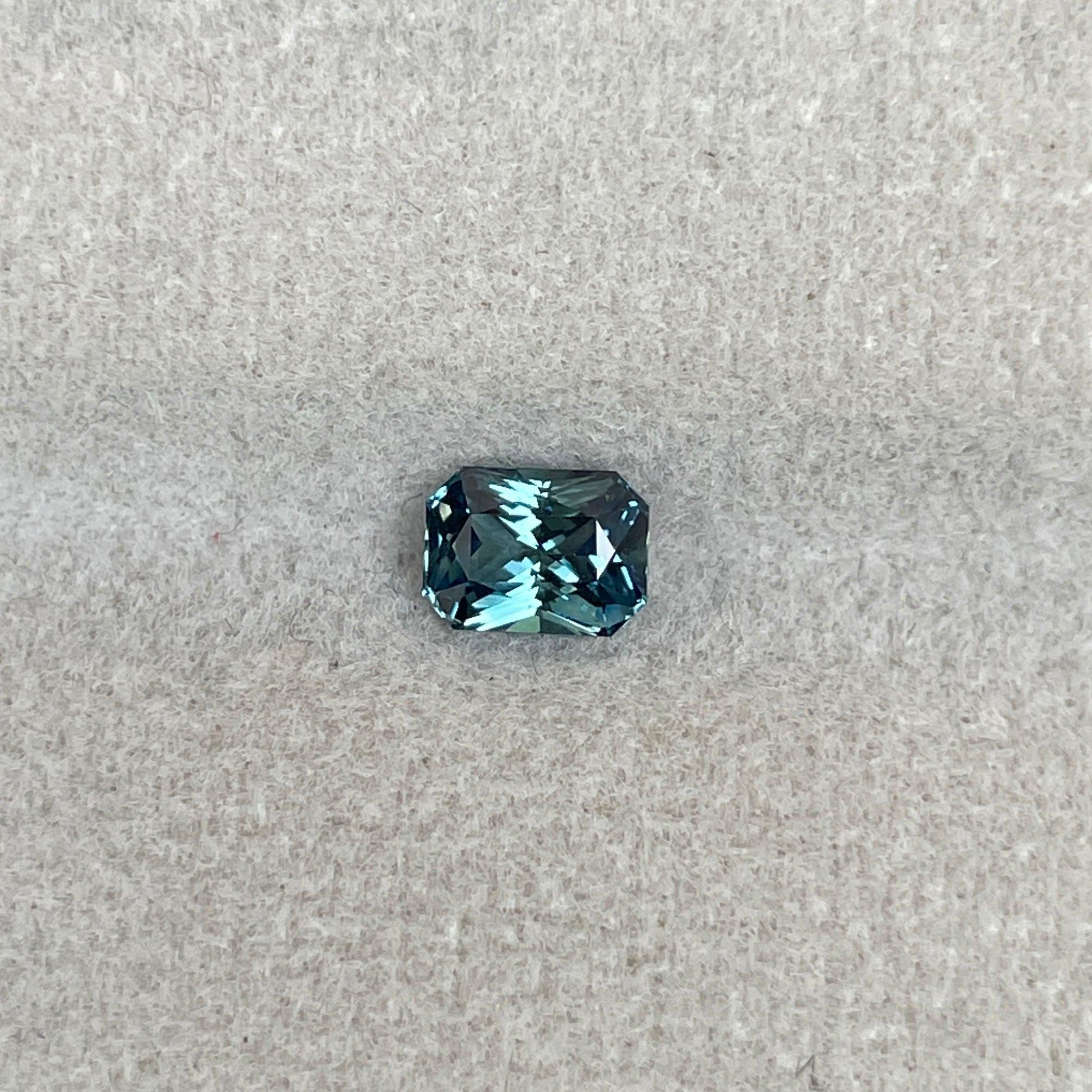 loose teal sapphire emerald radiant cut