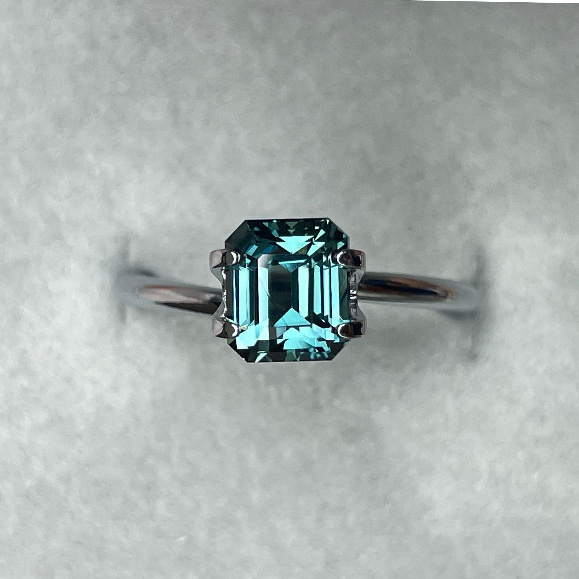 loose teal sapphire emerald radiant cut