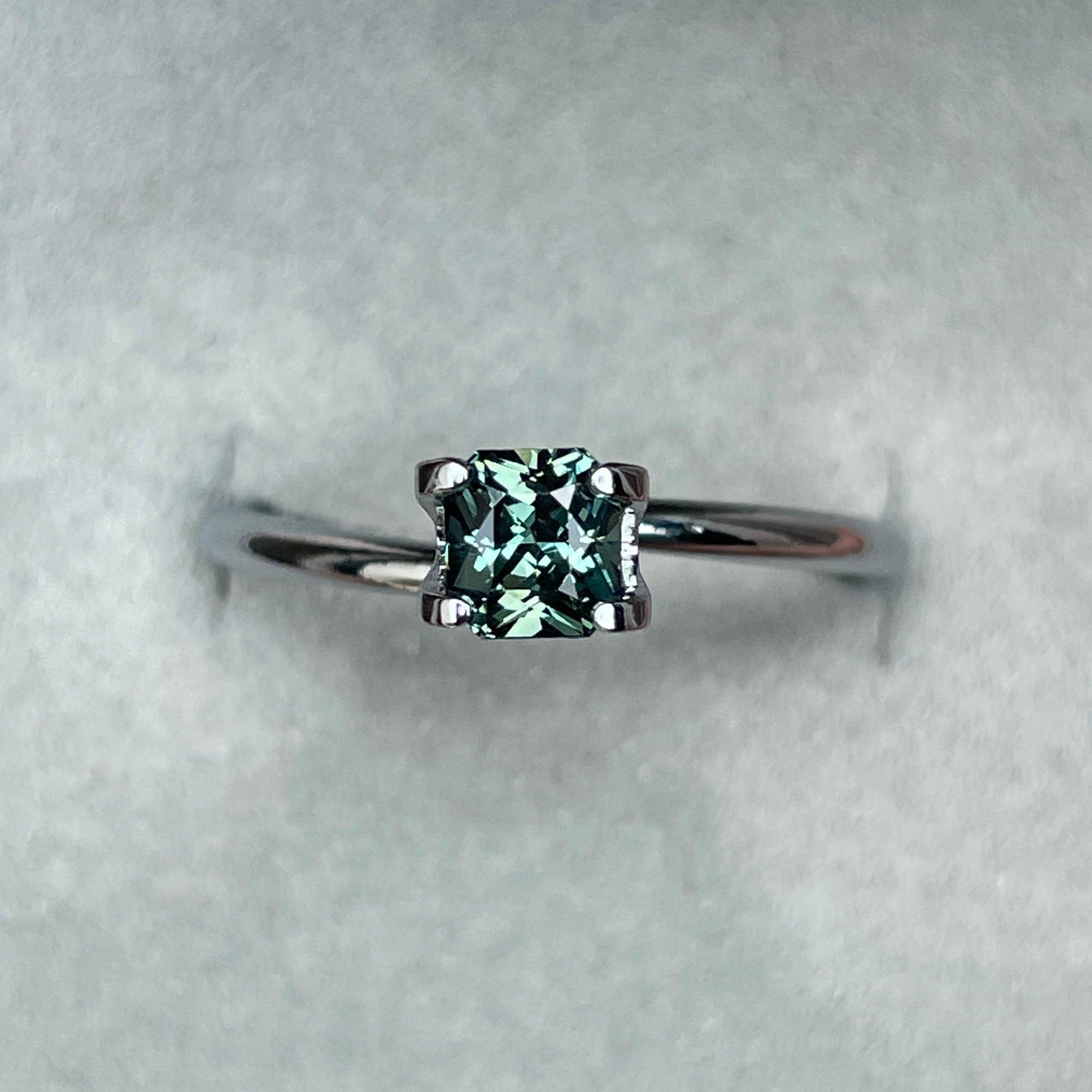 loose teal sapphire emerald radiant cut