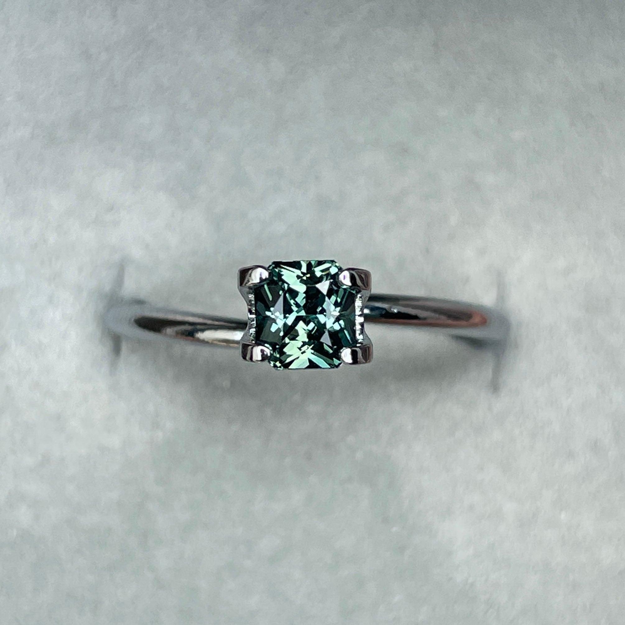 loose teal sapphire emerald radiant cut