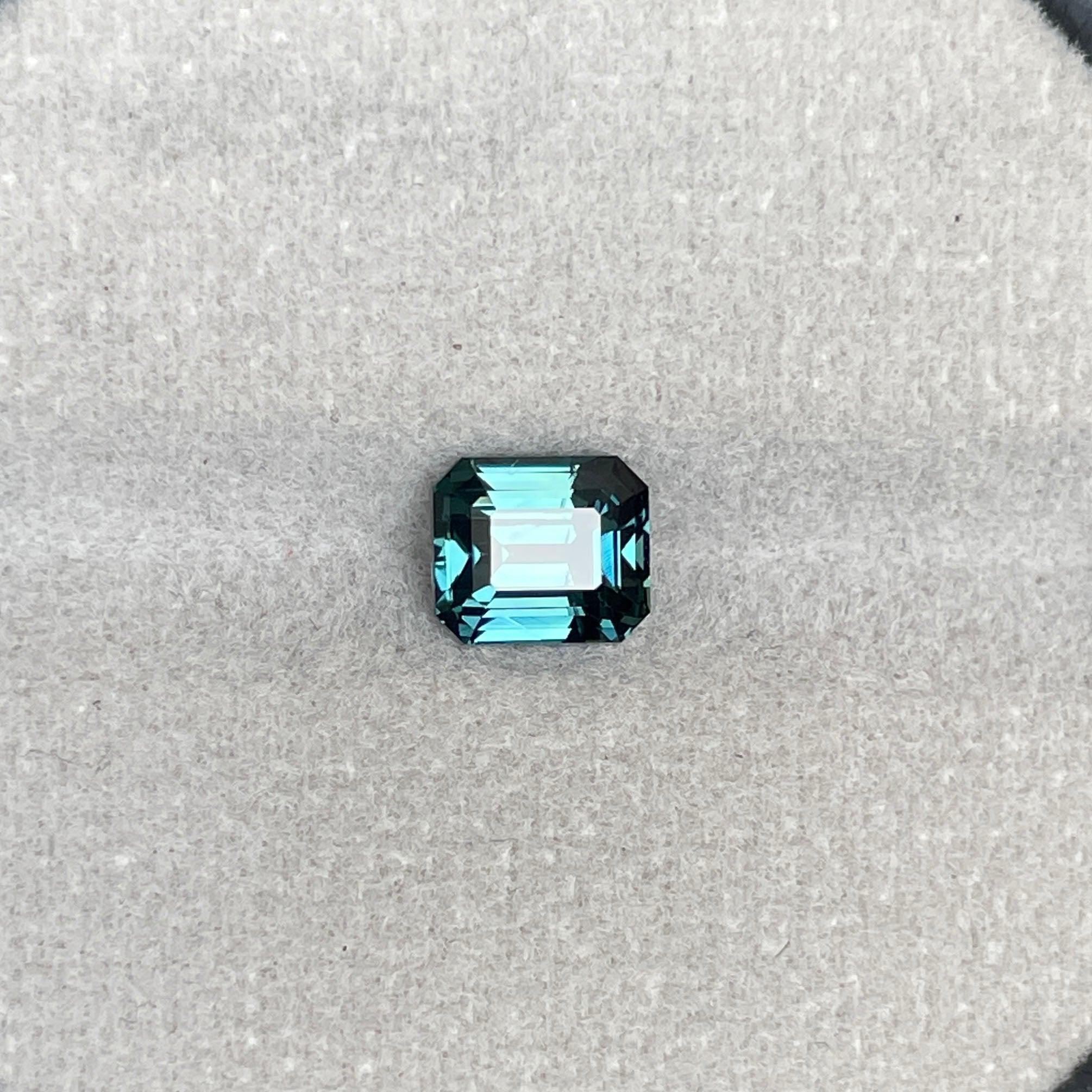 loose teal sapphire emerald radiant cut