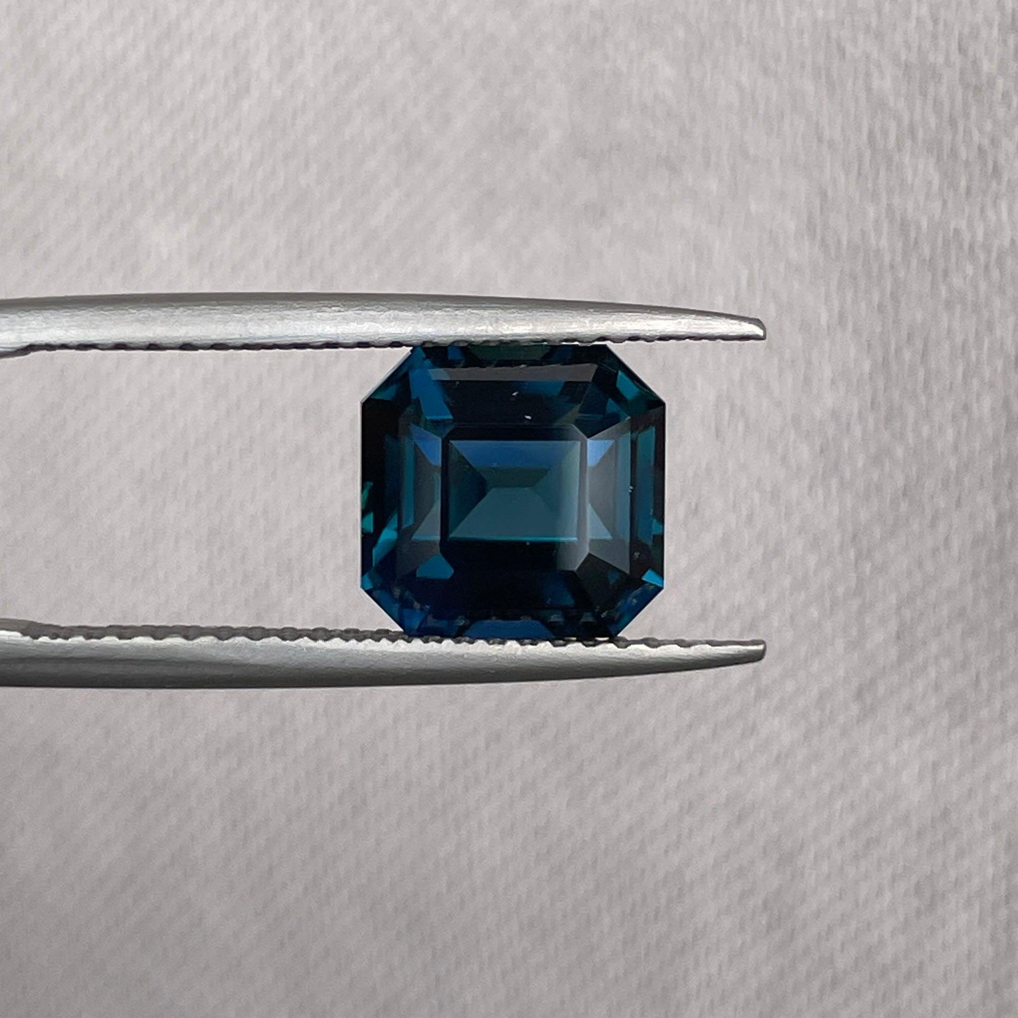 loose teal sapphire emerald radiant cut